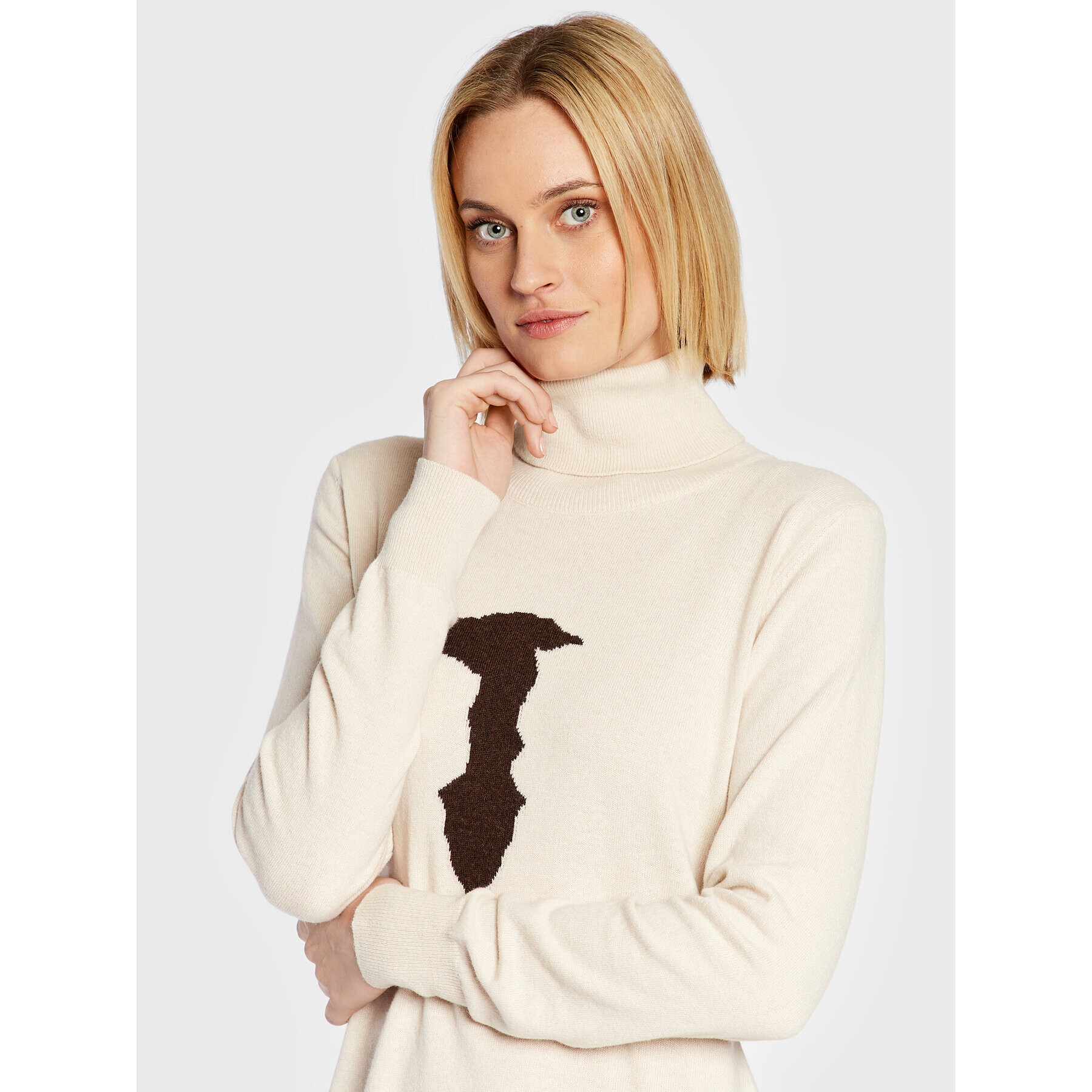Trussardi Плетена рокля 56D00654 Бежов Regular Fit - Pepit.bg