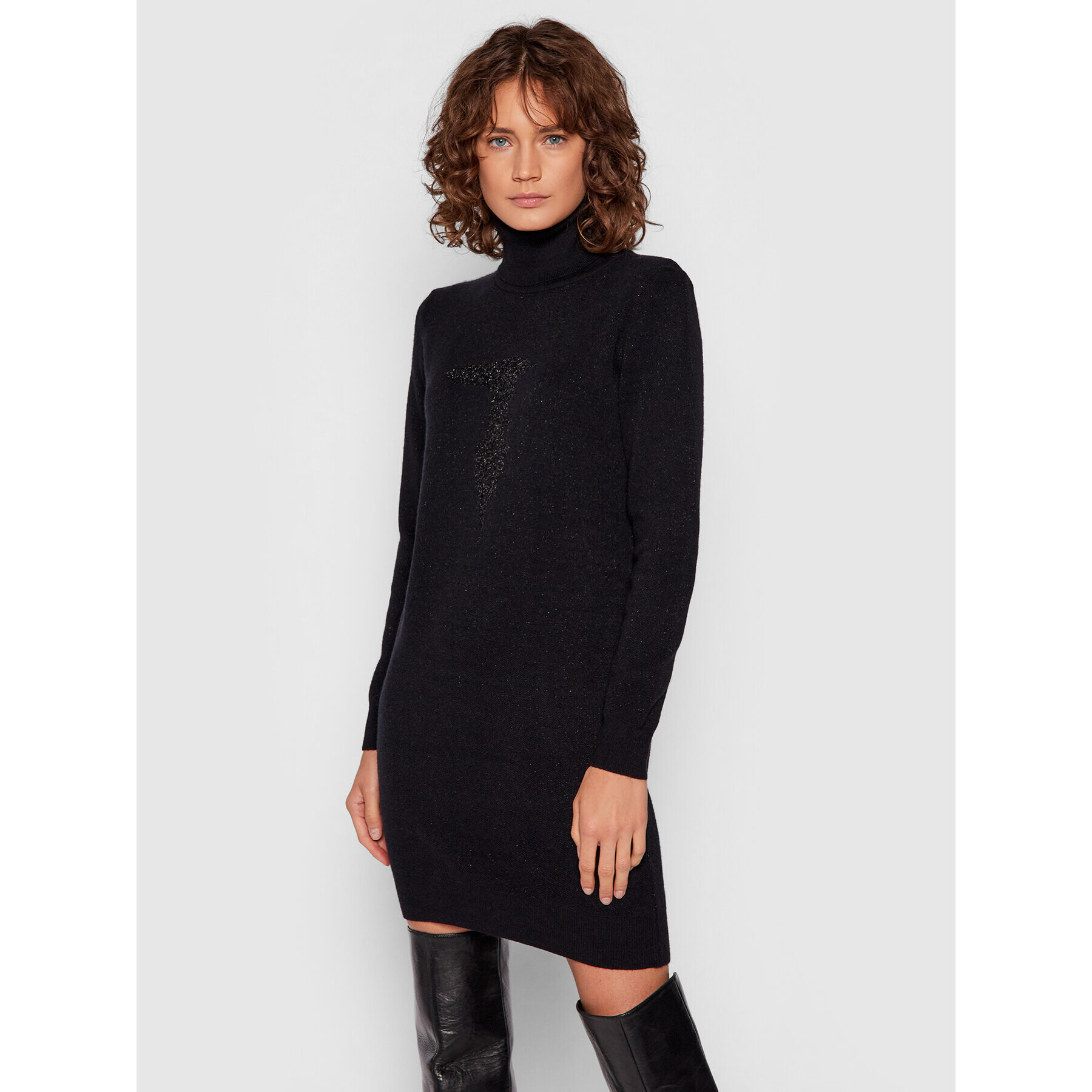 Trussardi Плетена рокля 56D00549 Черен Regular Fit - Pepit.bg