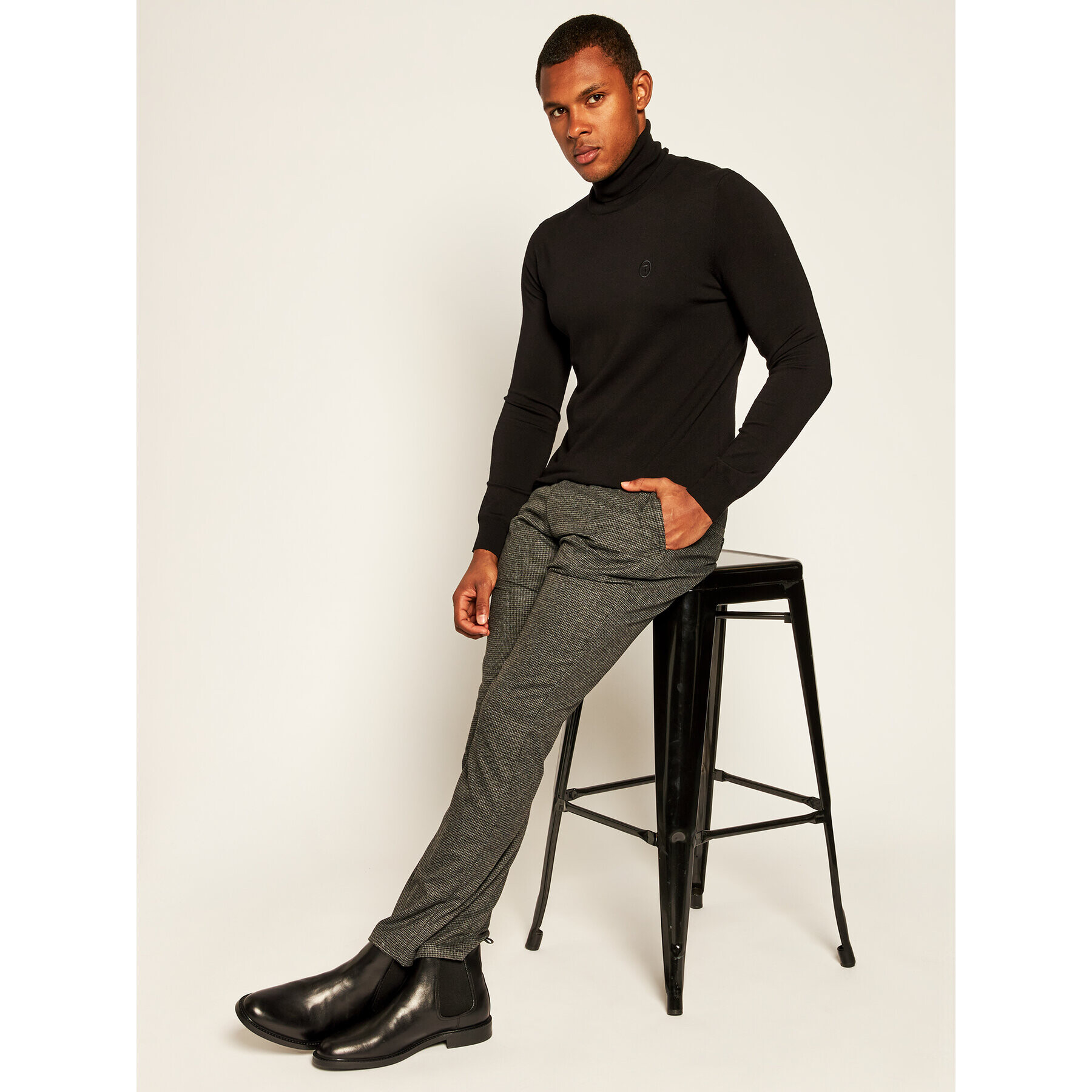Trussardi Поло 52M00341 Черен Regular Fit - Pepit.bg