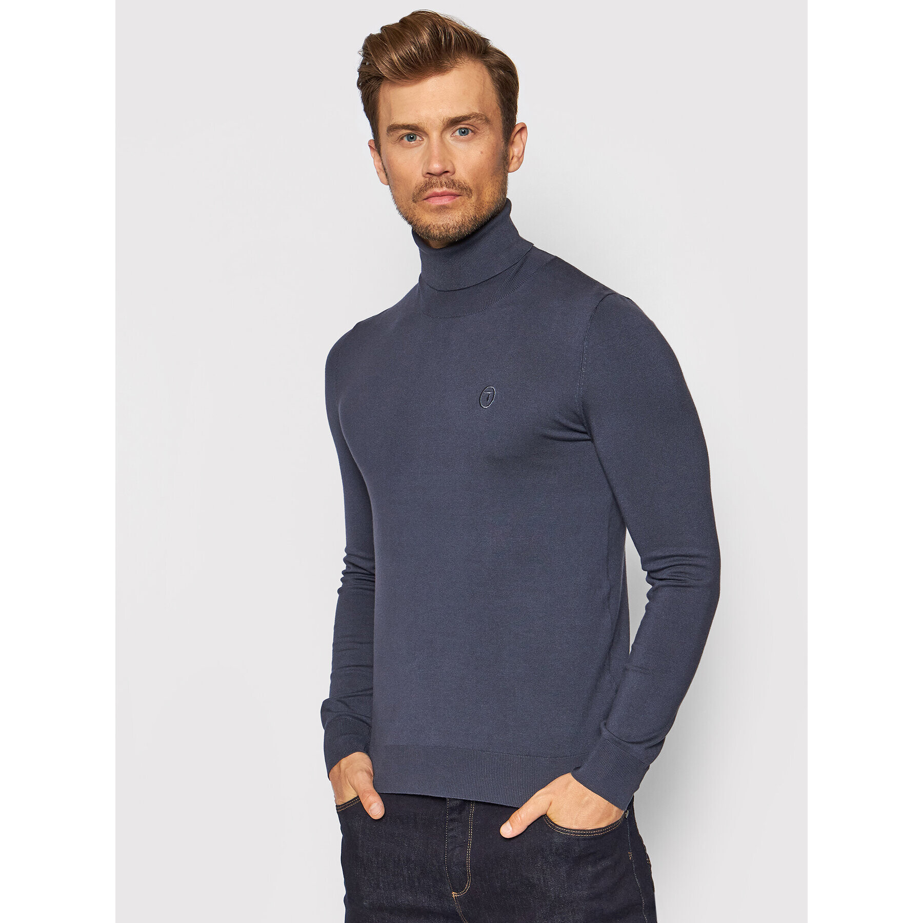 Trussardi Поло 52M00516 Тъмносин Slim Fit - Pepit.bg