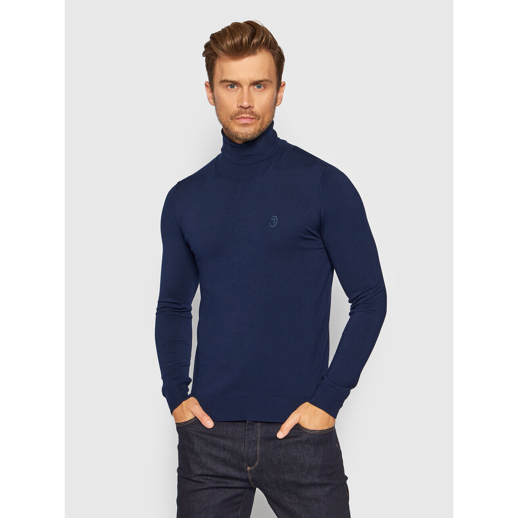 Trussardi Поло 52M00516 Тъмносин Slim Fit - Pepit.bg