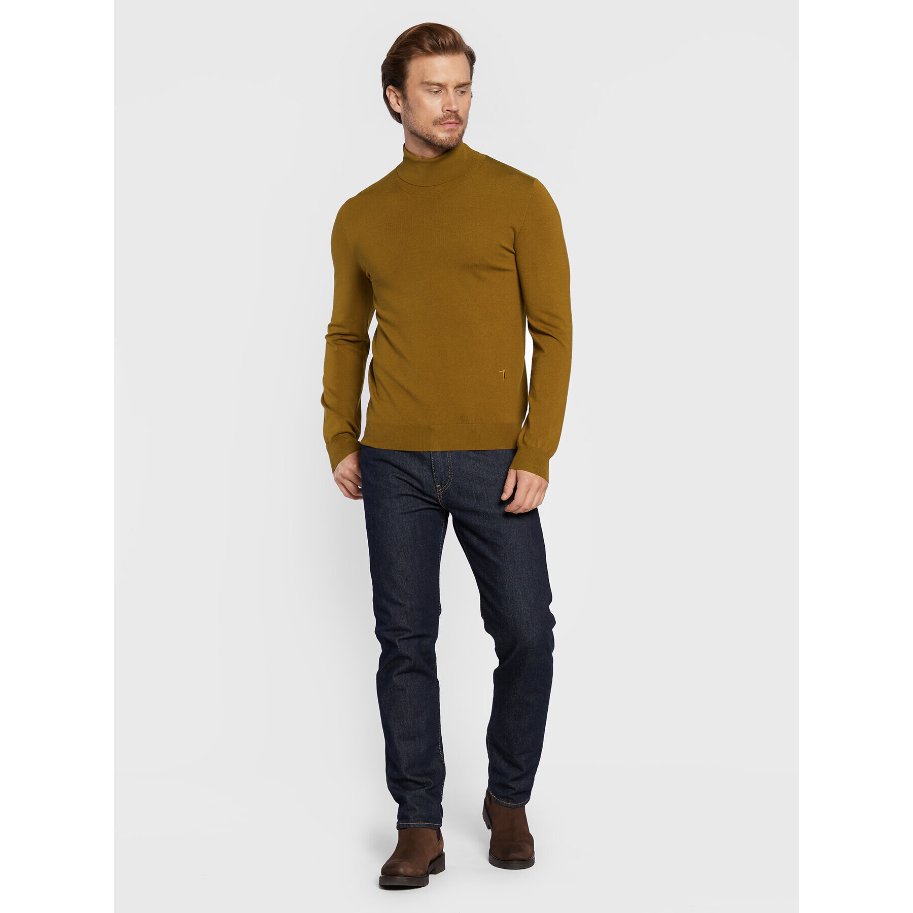 Trussardi Поло 52M00629 Кафяв Regular Fit - Pepit.bg