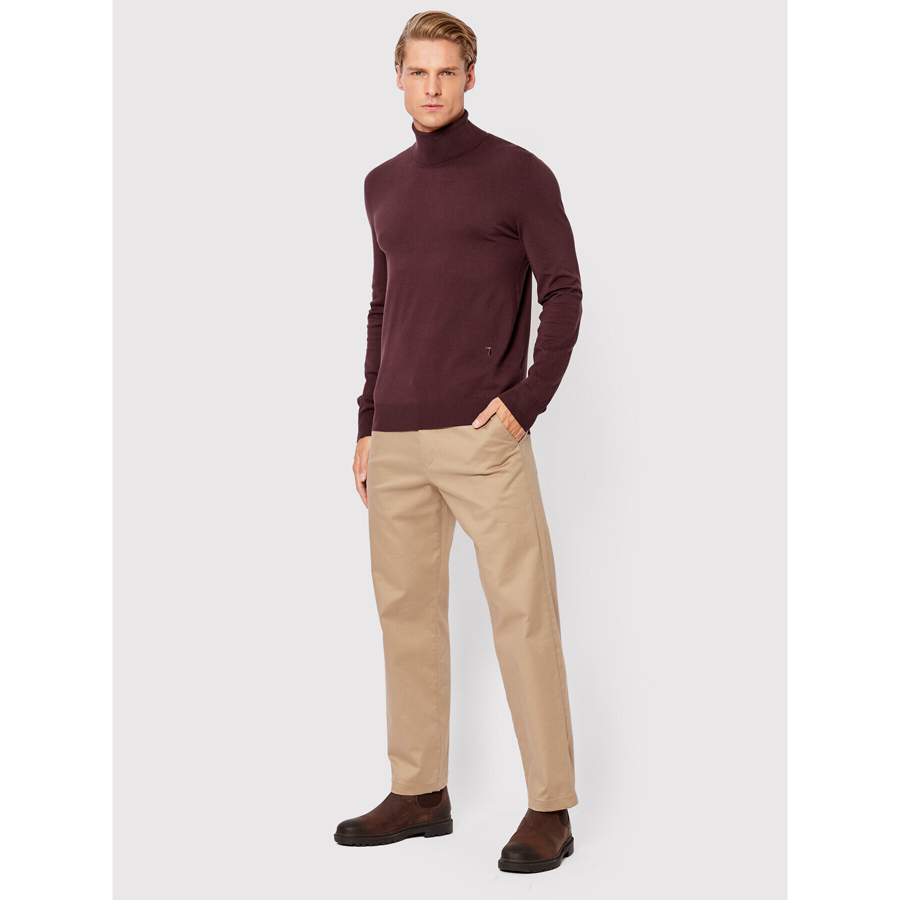 Trussardi Поло 52M00629 Кафяв Regular Fit - Pepit.bg