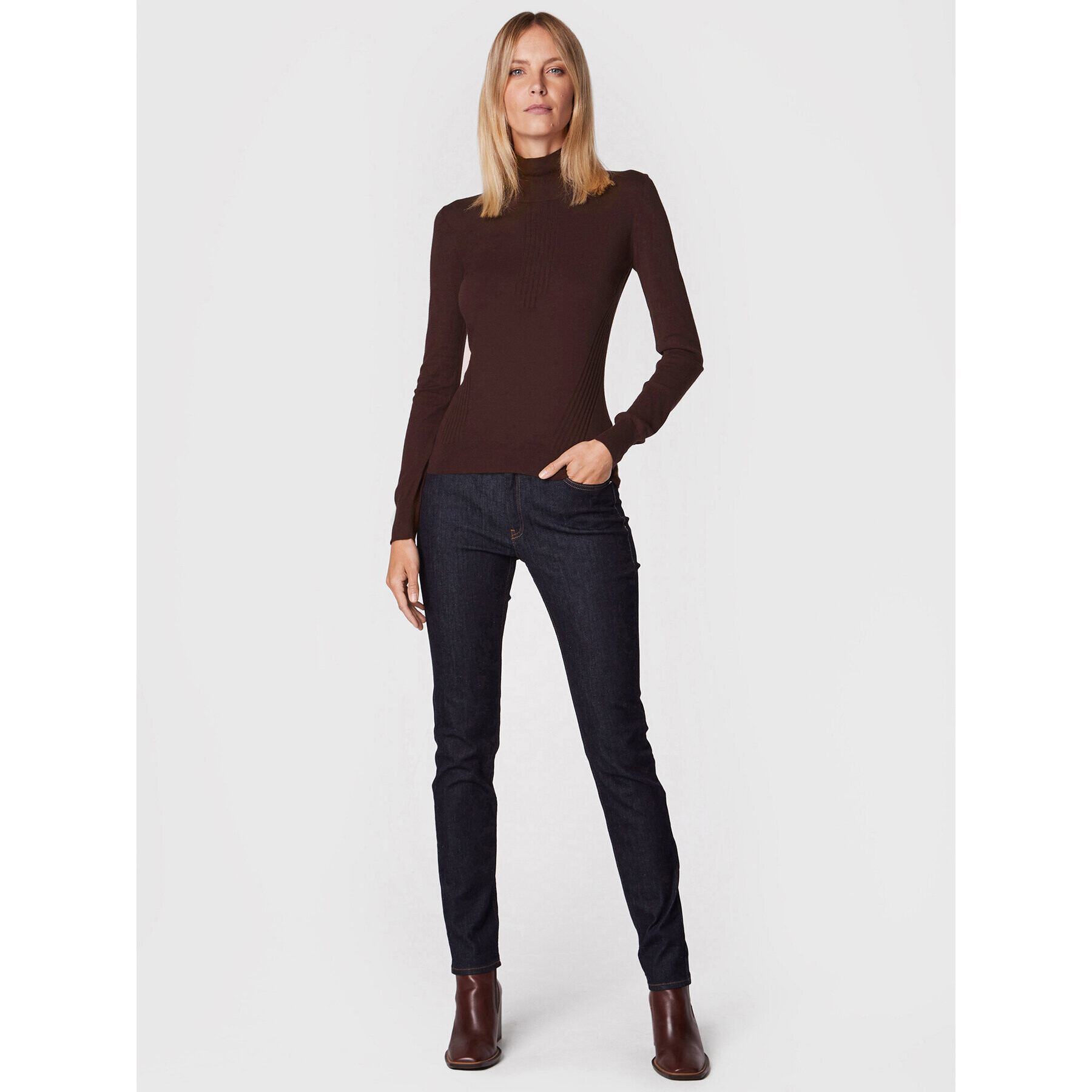 Trussardi Поло 56M00520 Кафяв Slim Fit - Pepit.bg