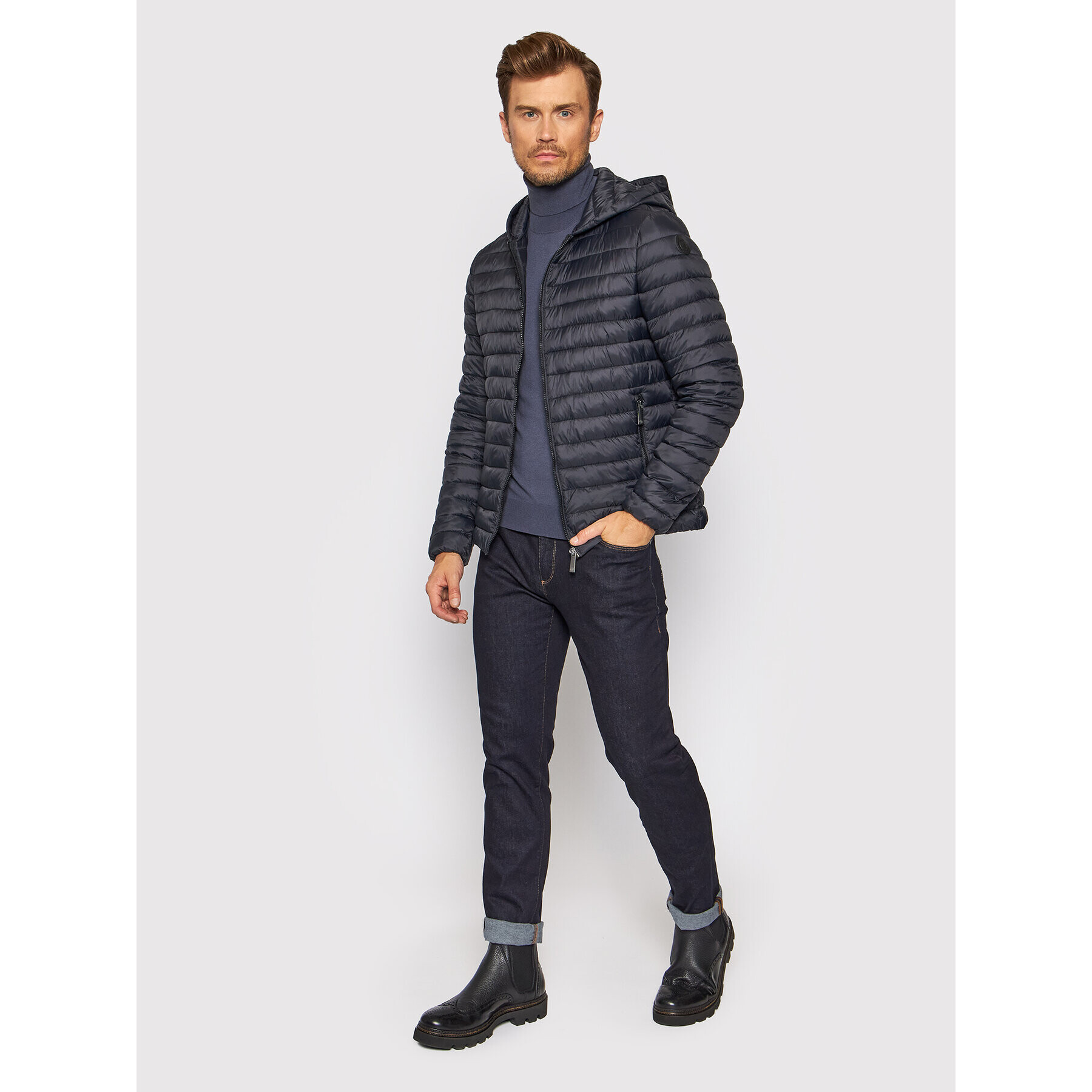 Trussardi Пухено яке 1T001596 Черен Regular Fit - Pepit.bg