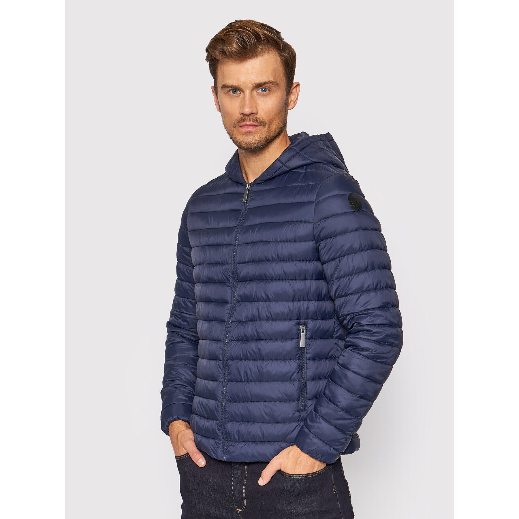 Trussardi Пухено яке 1T001596 Тъмносин Regular Fit - Pepit.bg