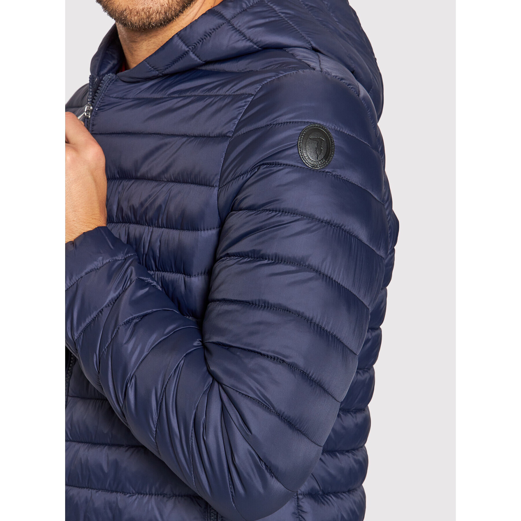 Trussardi Пухено яке 1T001596 Тъмносин Regular Fit - Pepit.bg