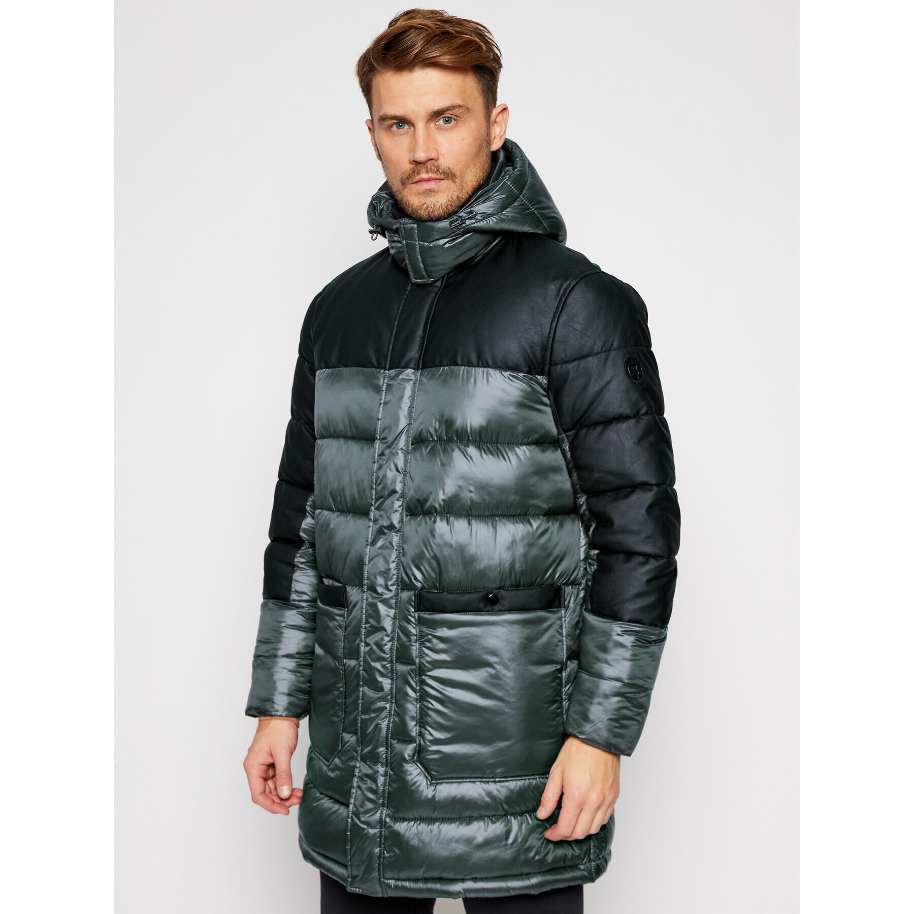 Trussardi Пухено яке 52S00465 Сив Regular Fit - Pepit.bg