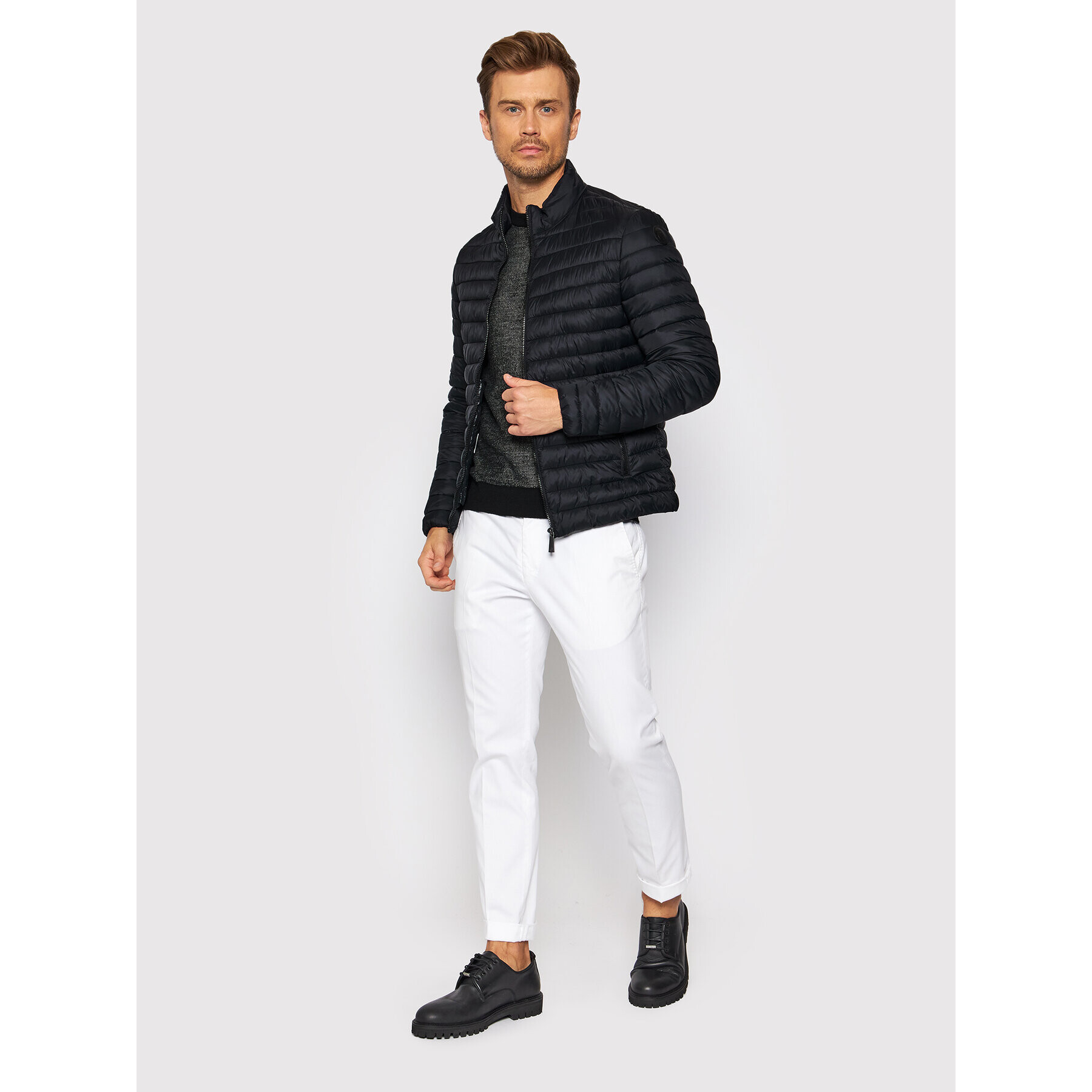 Trussardi Пухено яке 52S00625 Черен Slim Fit - Pepit.bg