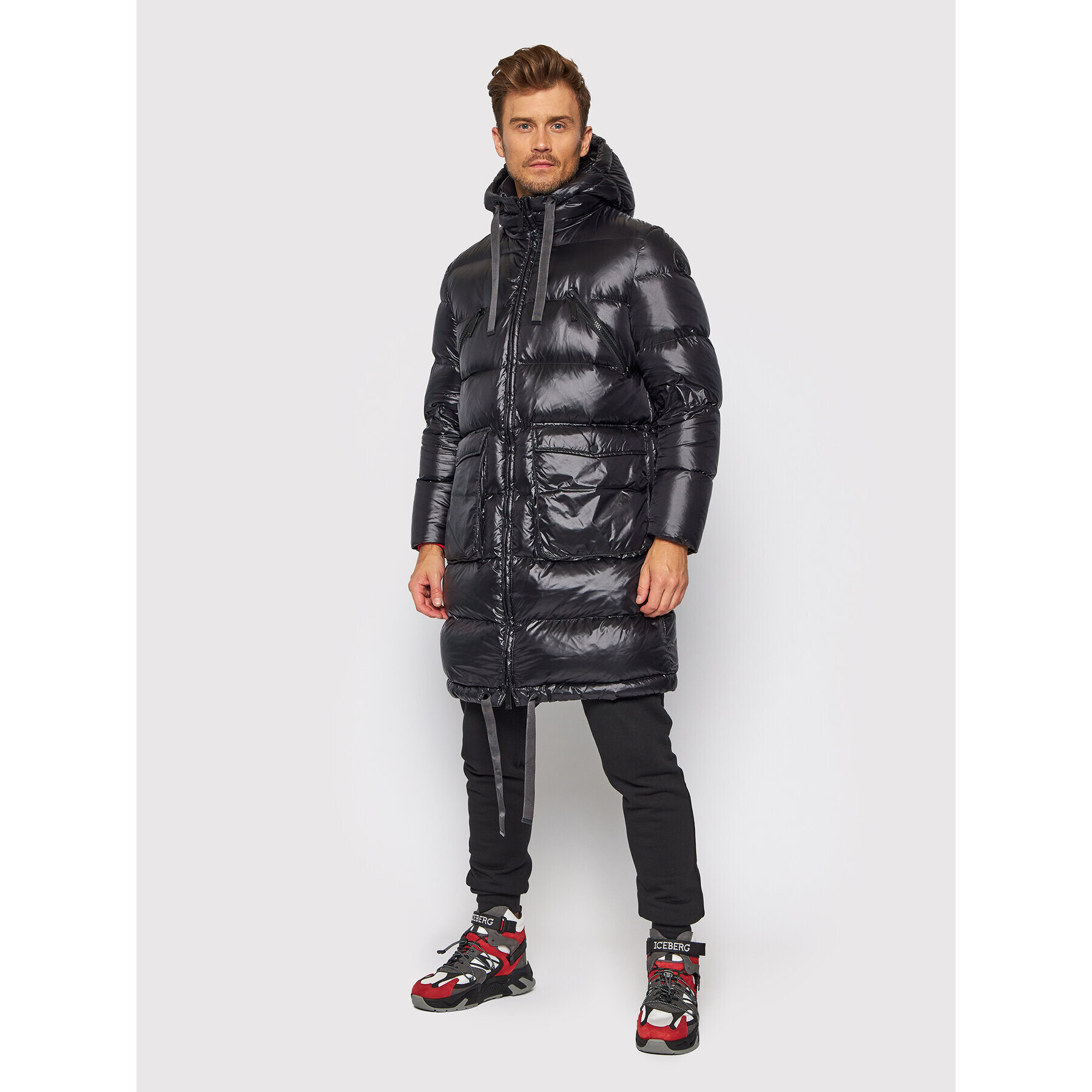 Trussardi Пухено яке 52S00628 Черен Regular Fit - Pepit.bg