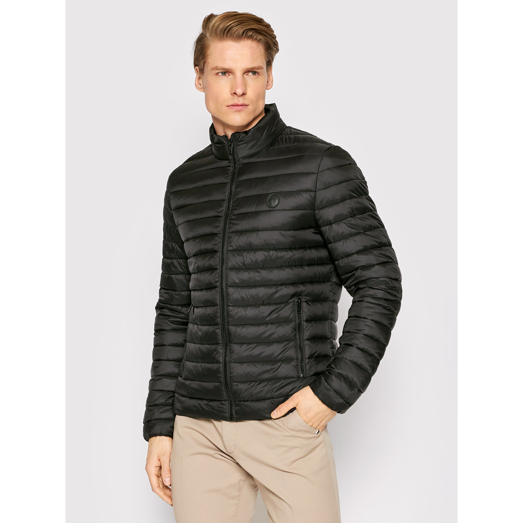 Trussardi Пухено яке 52S00710 Черен Regular Fit - Pepit.bg