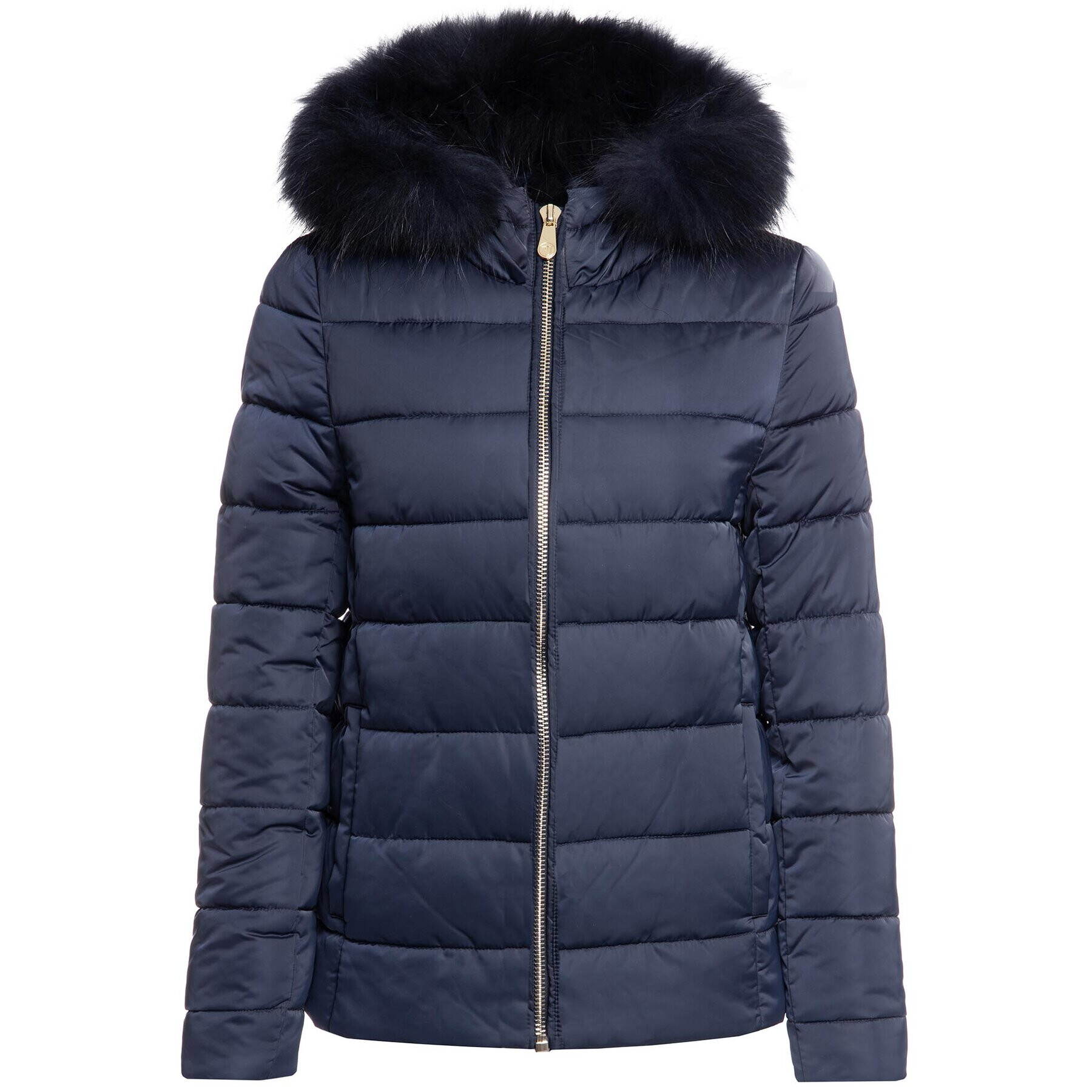 Trussardi Пухено яке 56S00358 Тъмносин Regular Fit - Pepit.bg