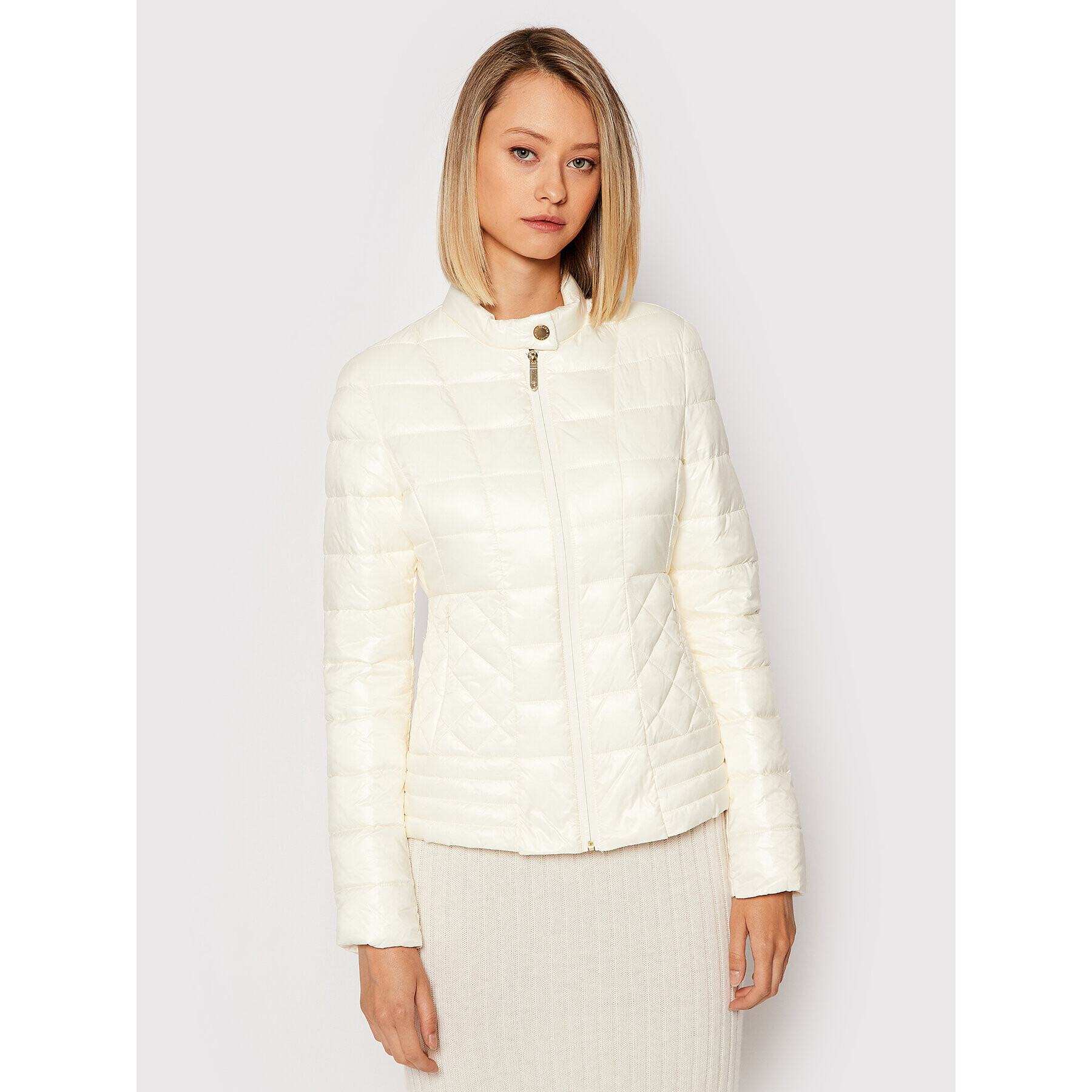 Trussardi Пухено яке 56S00689 Бежов Slim Fit - Pepit.bg