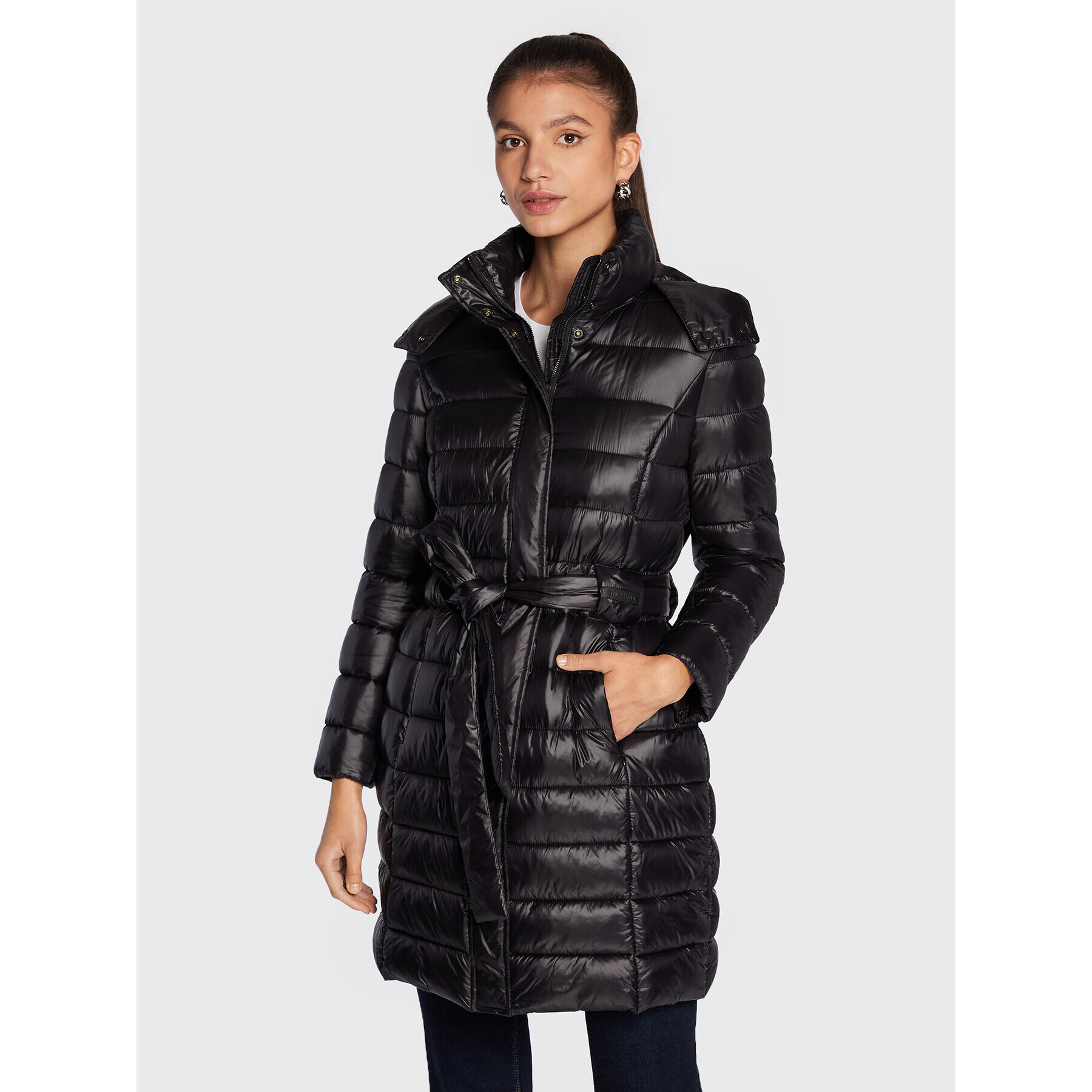 Trussardi Пухено яке 56S00802 Черен Regular Fit - Pepit.bg