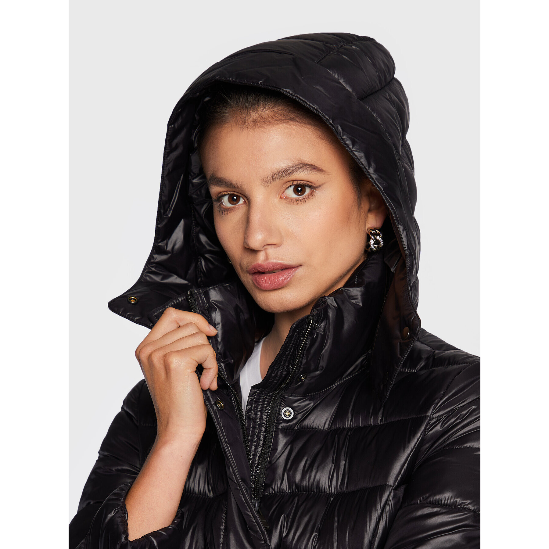 Trussardi Пухено яке 56S00802 Черен Regular Fit - Pepit.bg