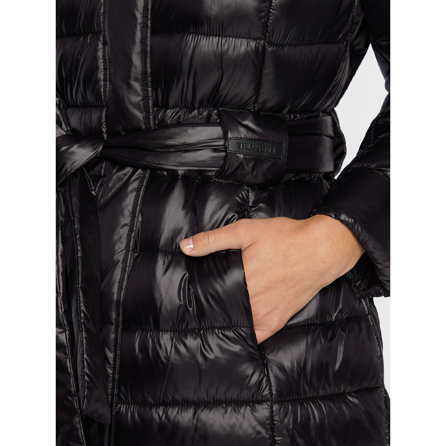 Trussardi Пухено яке 56S00802 Черен Regular Fit - Pepit.bg
