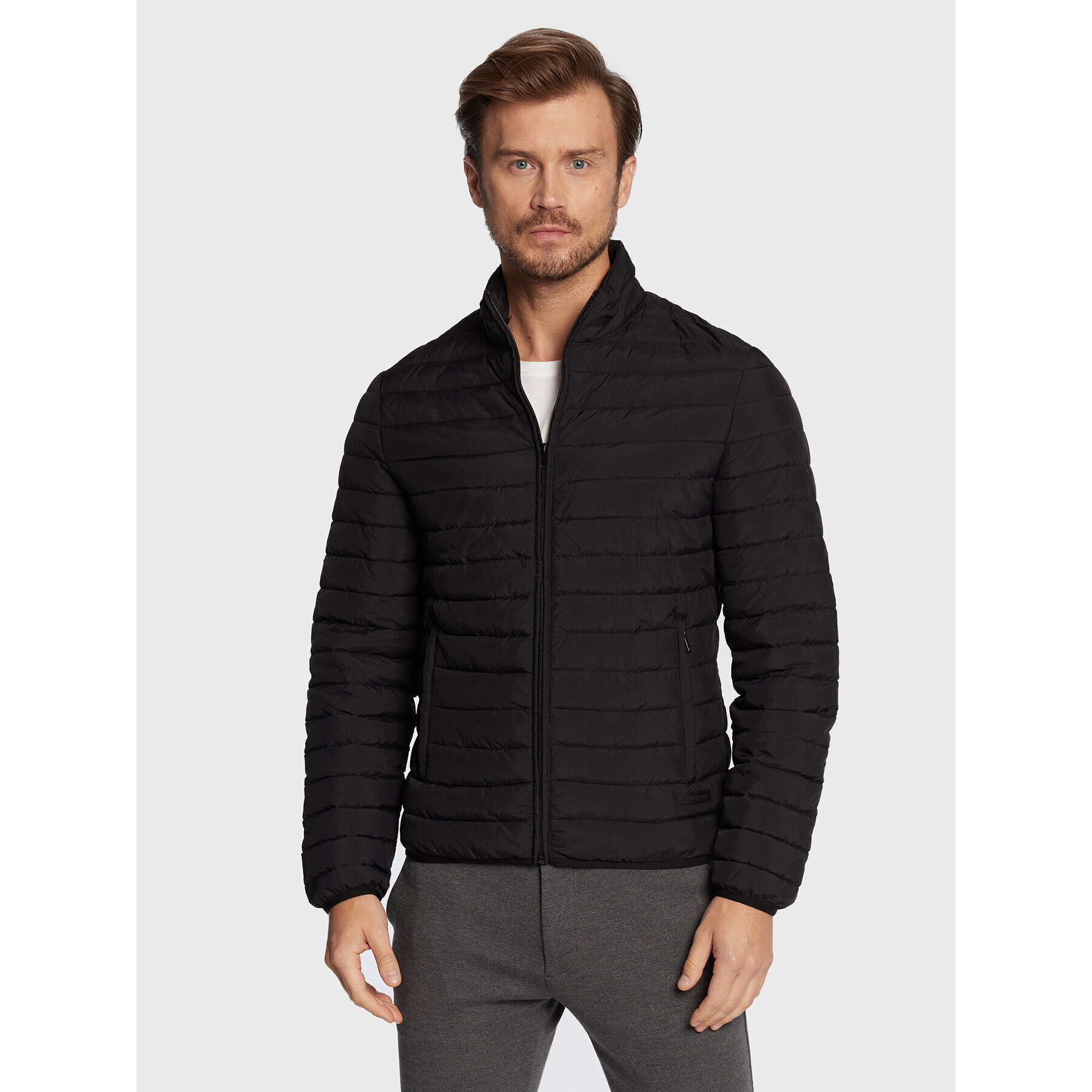 Trussardi Пухено яке Crinkle 52S00754 Черен Regular Fit - Pepit.bg