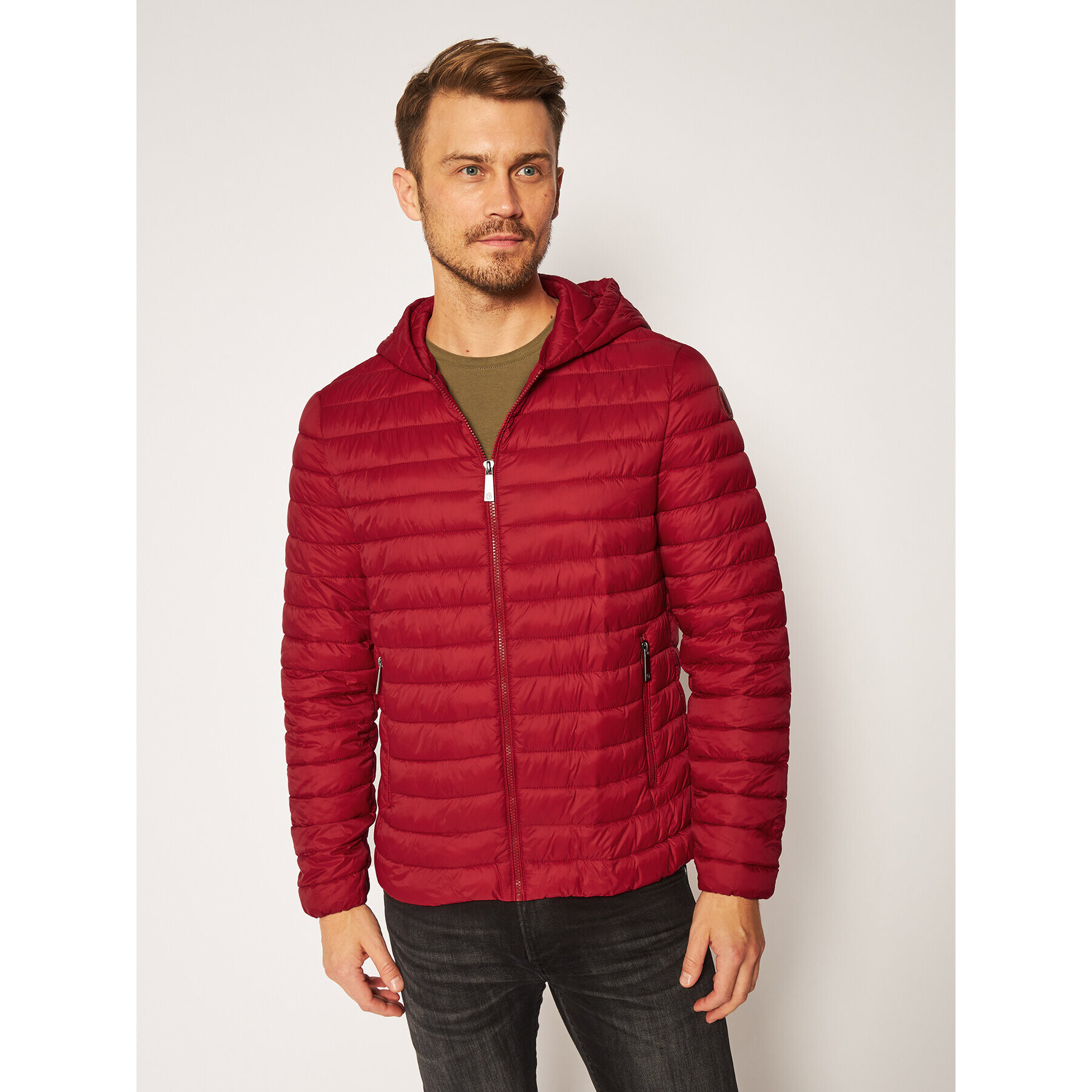 Trussardi Пухено яке Matt 52S00516 Червен Regular Fit - Pepit.bg