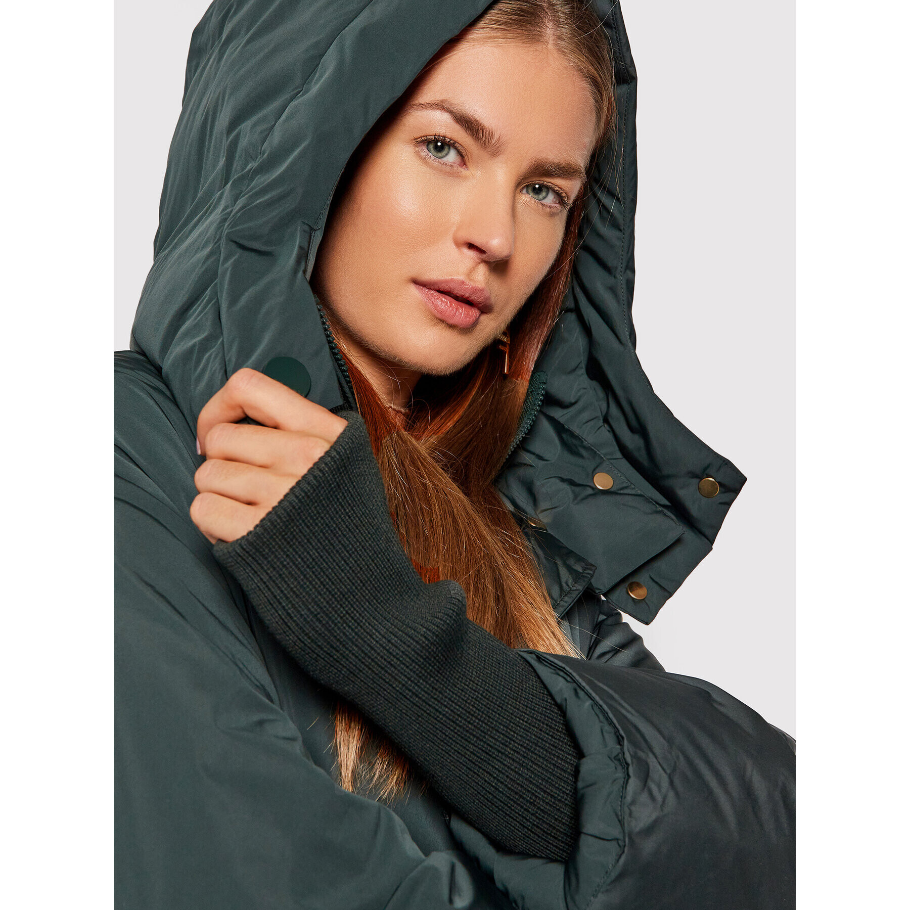 Trussardi Пухено яке Soft Memory 56S00591 Зелен Regular Fit - Pepit.bg
