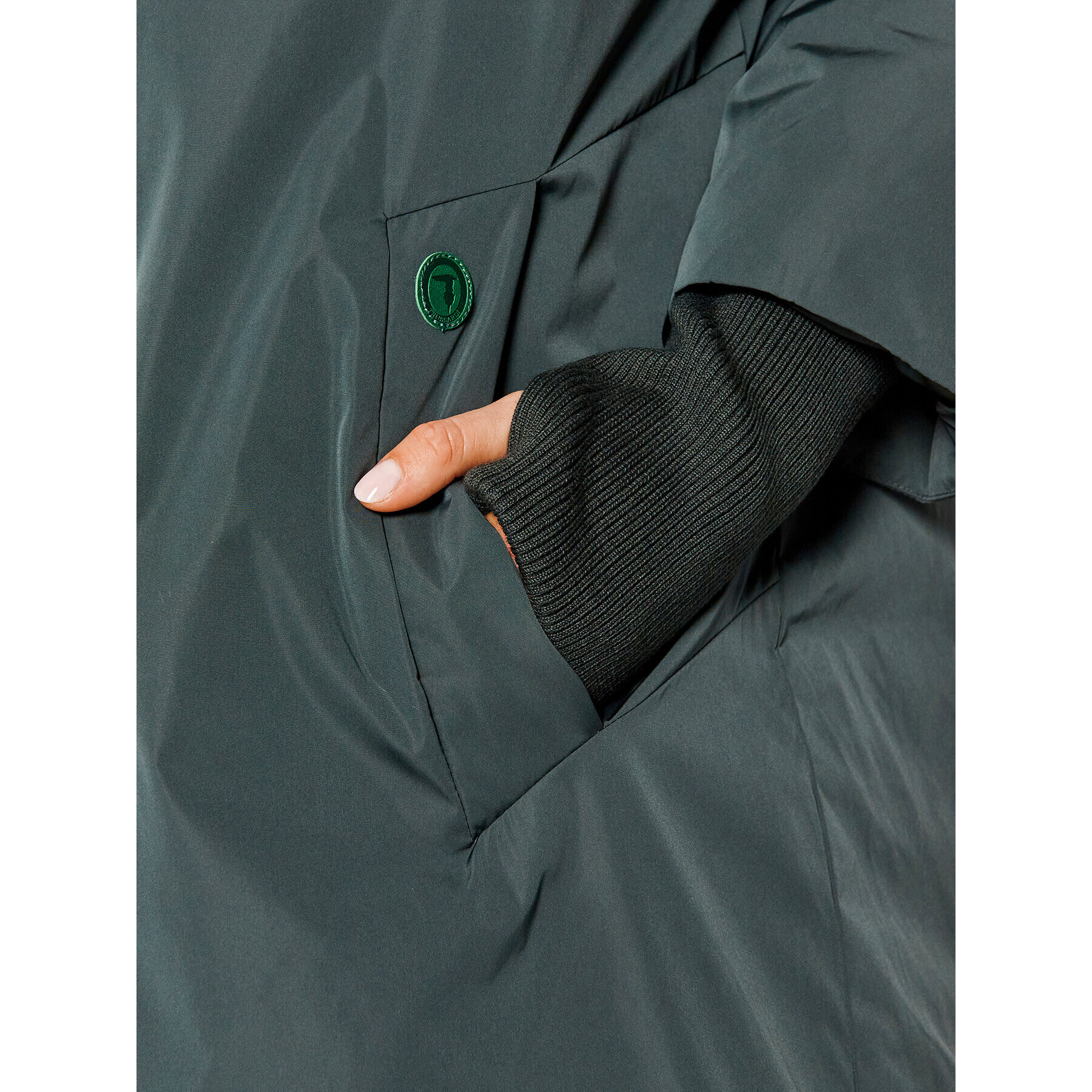 Trussardi Пухено яке Soft Memory 56S00591 Зелен Regular Fit - Pepit.bg