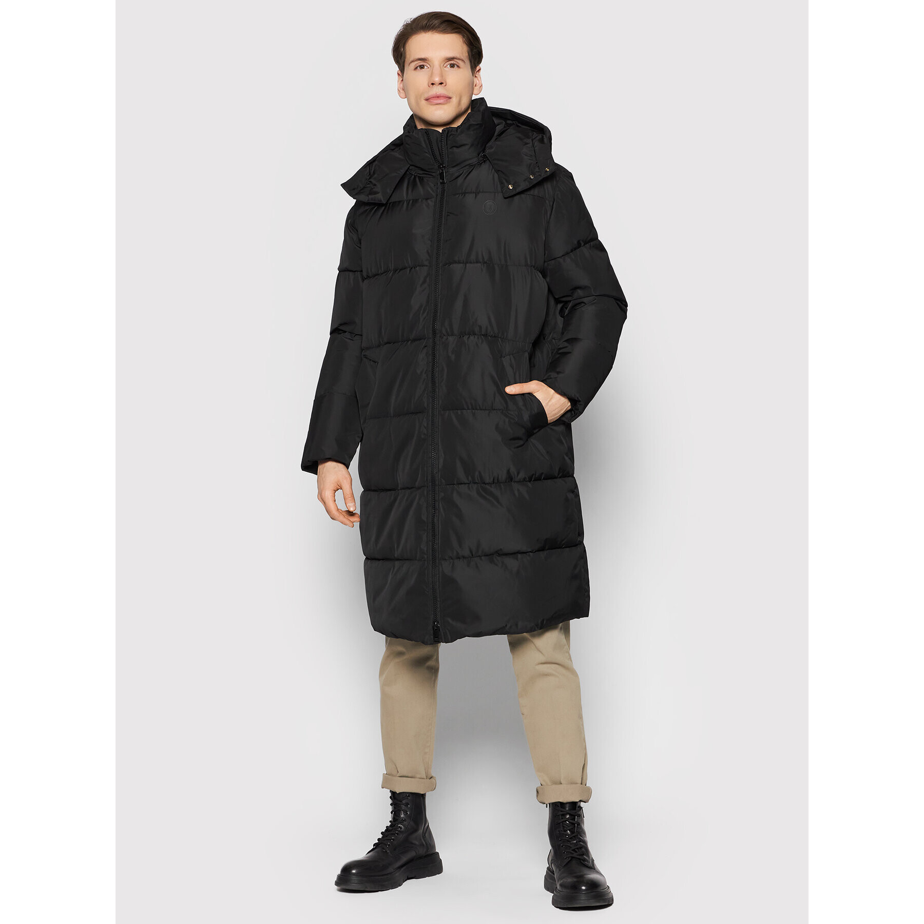 Trussardi Пухено яке 52S00520 Черен Regular Fit - Pepit.bg