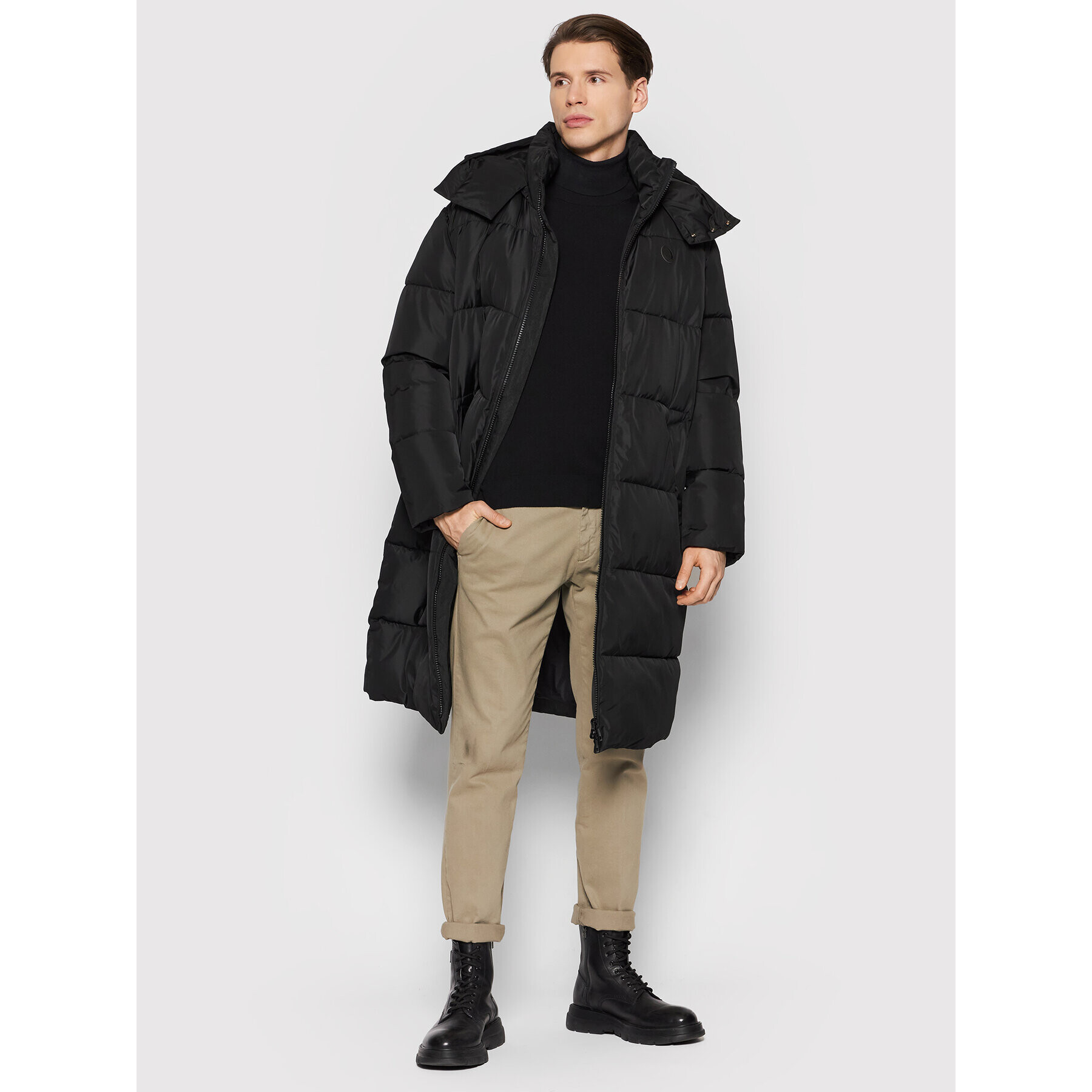Trussardi Пухено яке 52S00520 Черен Regular Fit - Pepit.bg