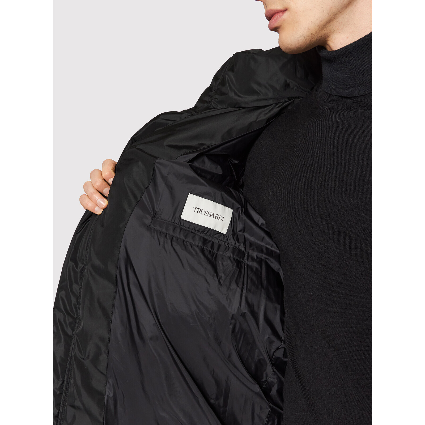 Trussardi Пухено яке 52S00520 Черен Regular Fit - Pepit.bg