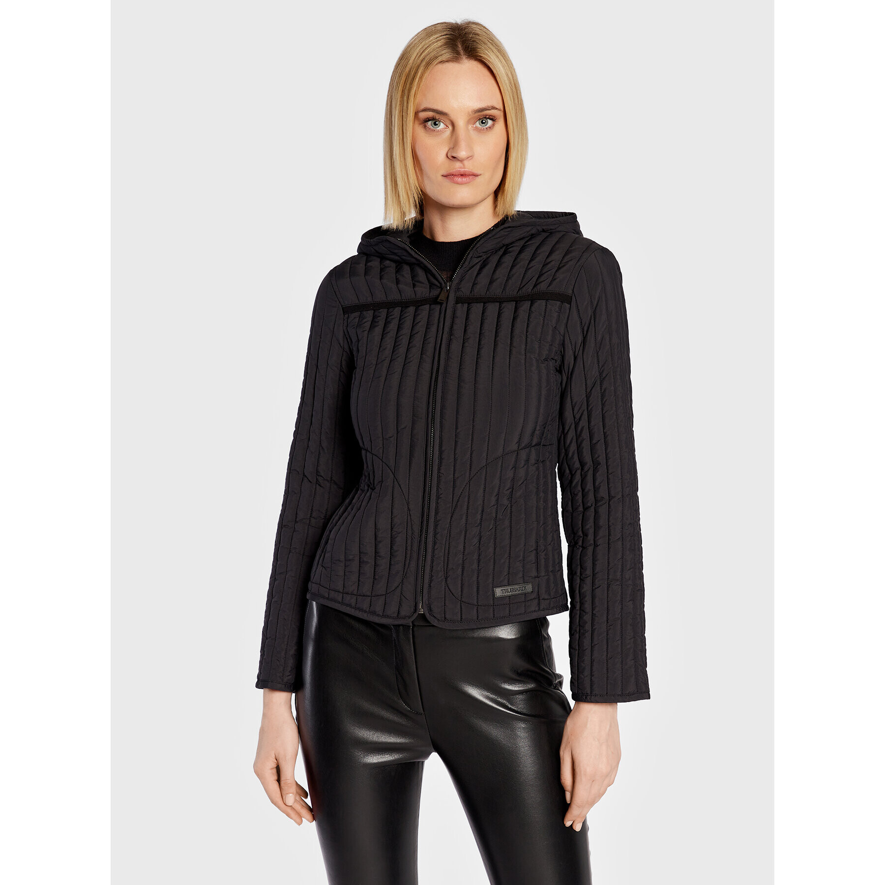 Trussardi Пухено яке 56S00786 Черен Regular Fit - Pepit.bg