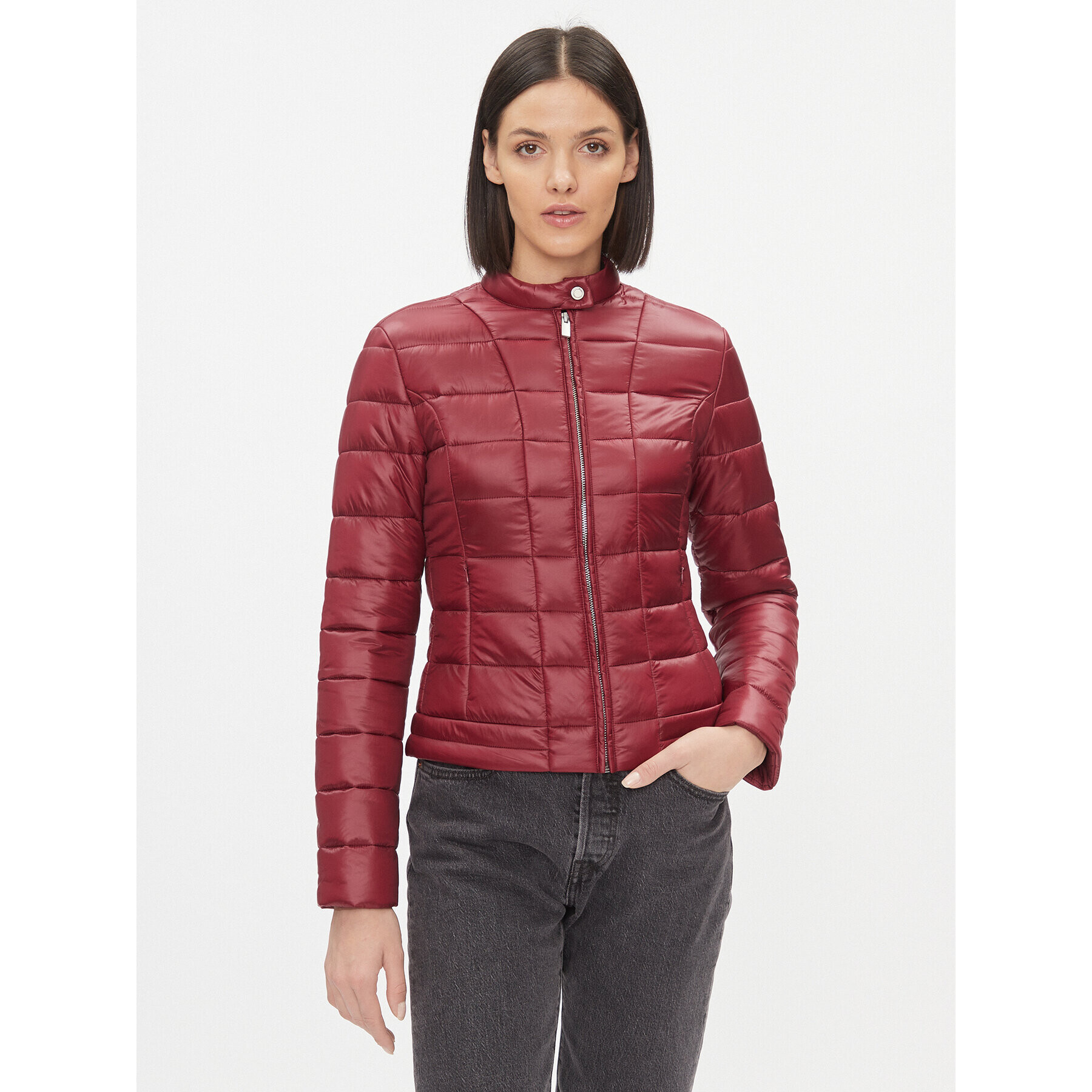 Trussardi Пухено яке 56S00924 Бордо Regular Fit - Pepit.bg