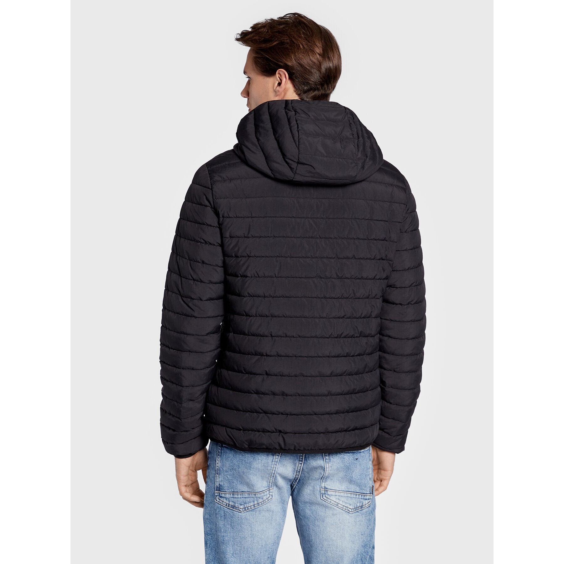 Trussardi Пухено яке Crinkle 52S00753 Черен Regular Fit - Pepit.bg