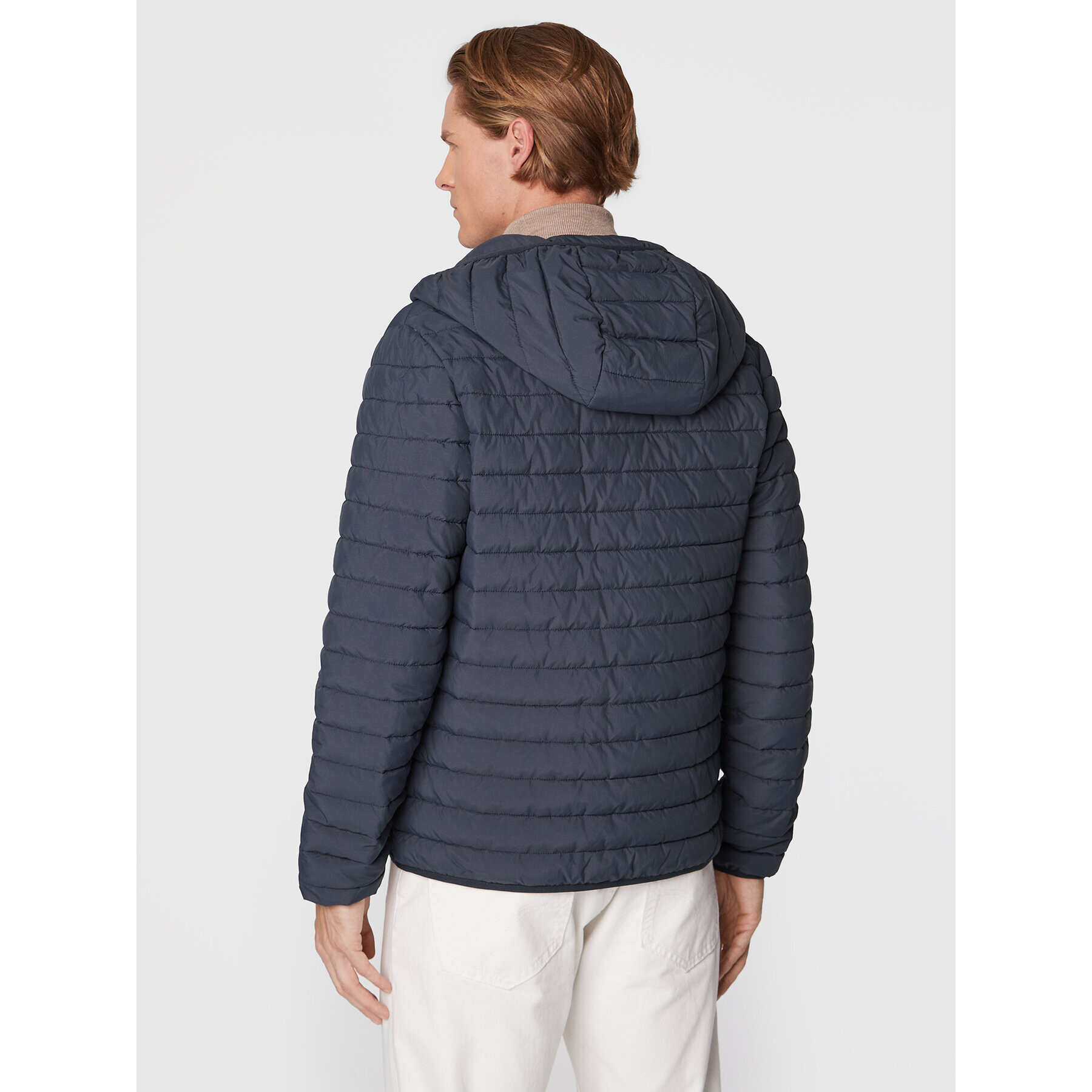 Trussardi Пухено яке Crinkle 52S00753 Тъмносин Regular Fit - Pepit.bg