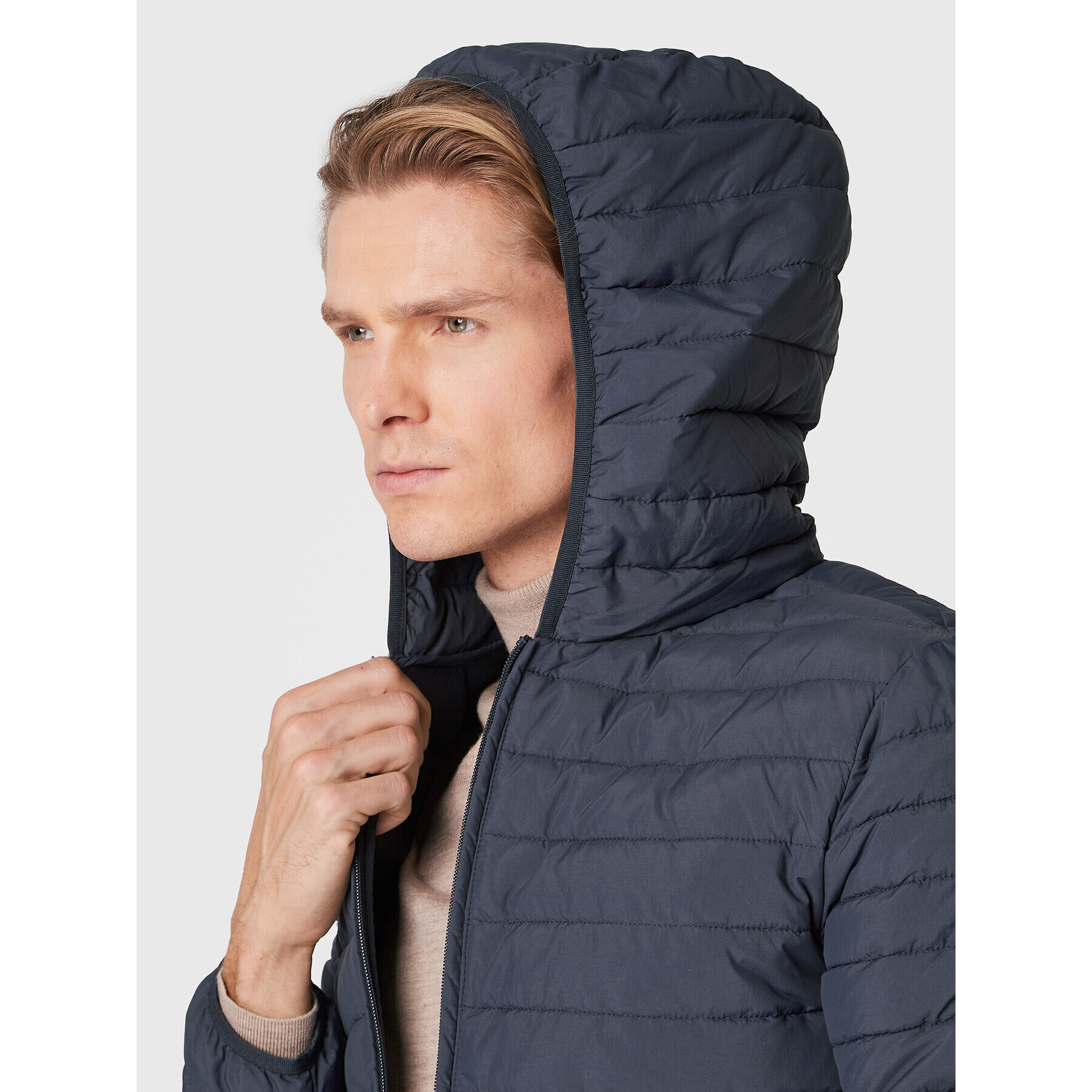 Trussardi Пухено яке Crinkle 52S00753 Тъмносин Regular Fit - Pepit.bg