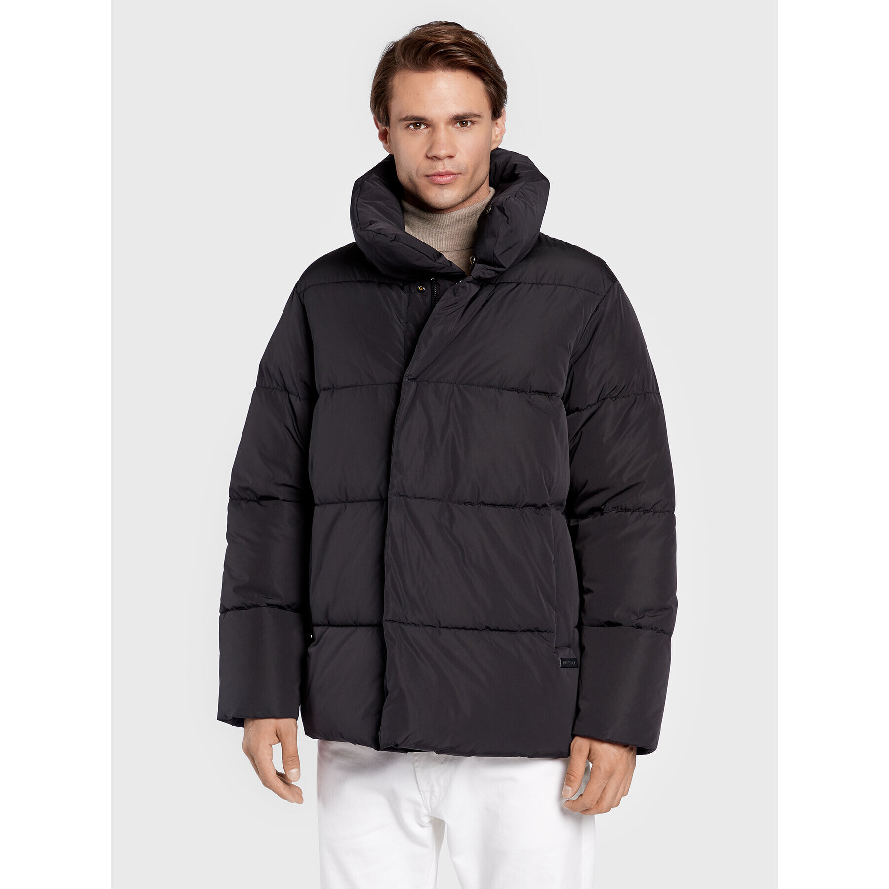 Trussardi Пухено яке Memory 52S00741 Черен Relaxed Fit - Pepit.bg