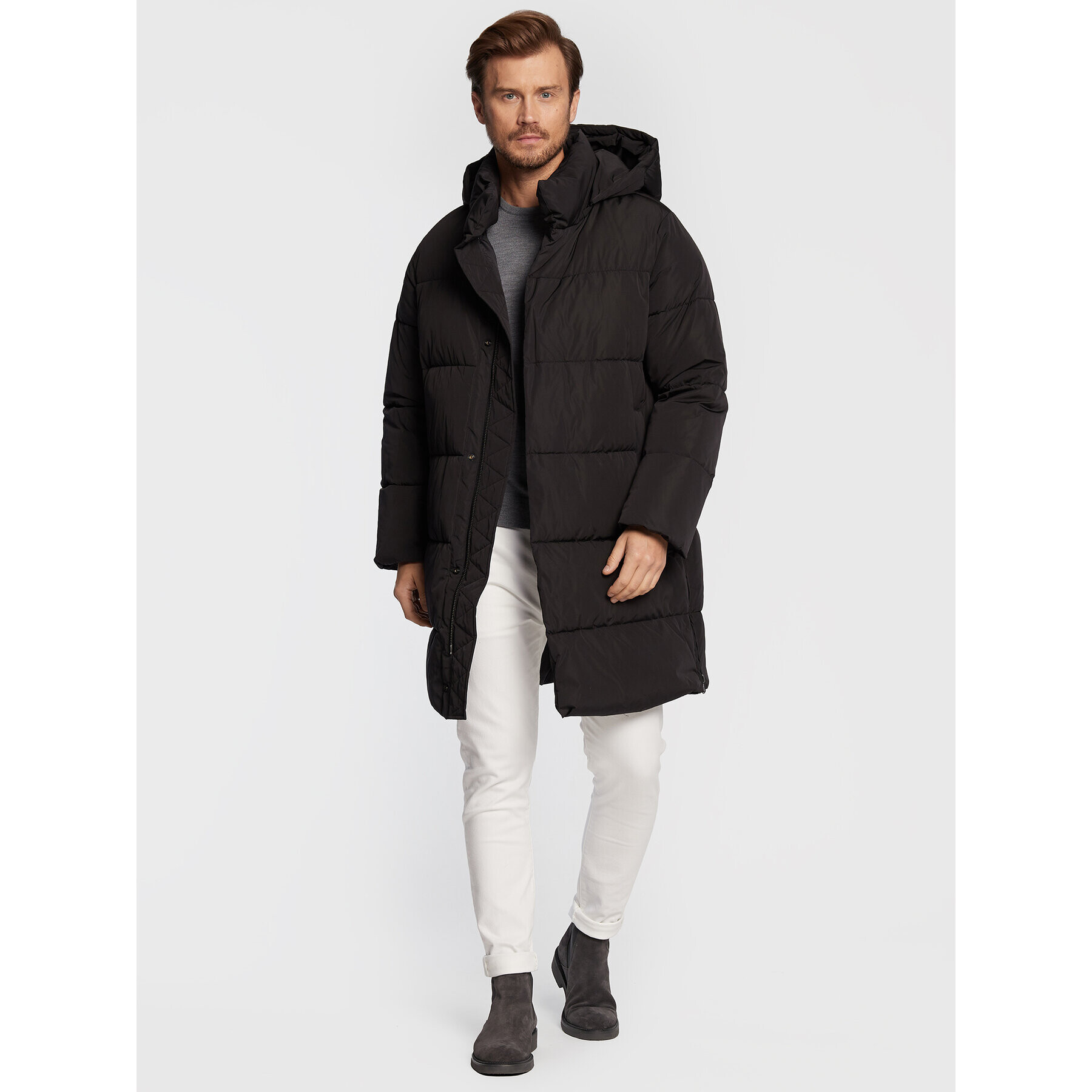 Trussardi Пухено яке Memory 52S00742 Черен Regular Fit - Pepit.bg