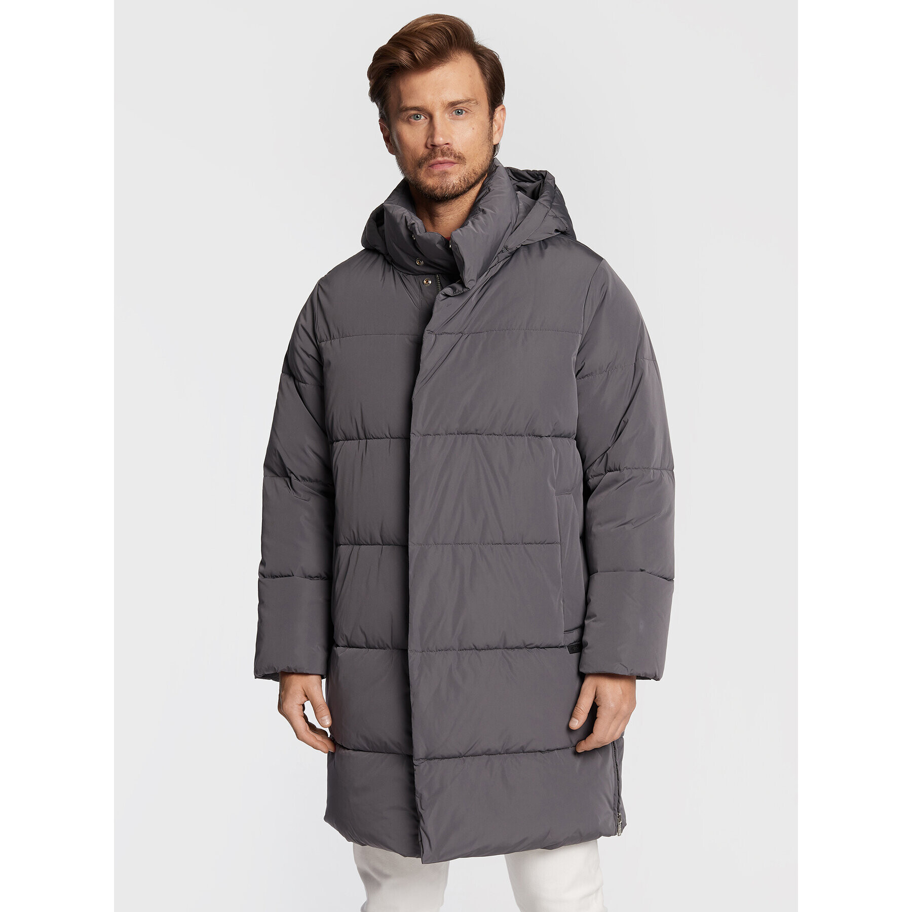 Trussardi Пухено яке Memory 52S00742 Сив Regular Fit - Pepit.bg