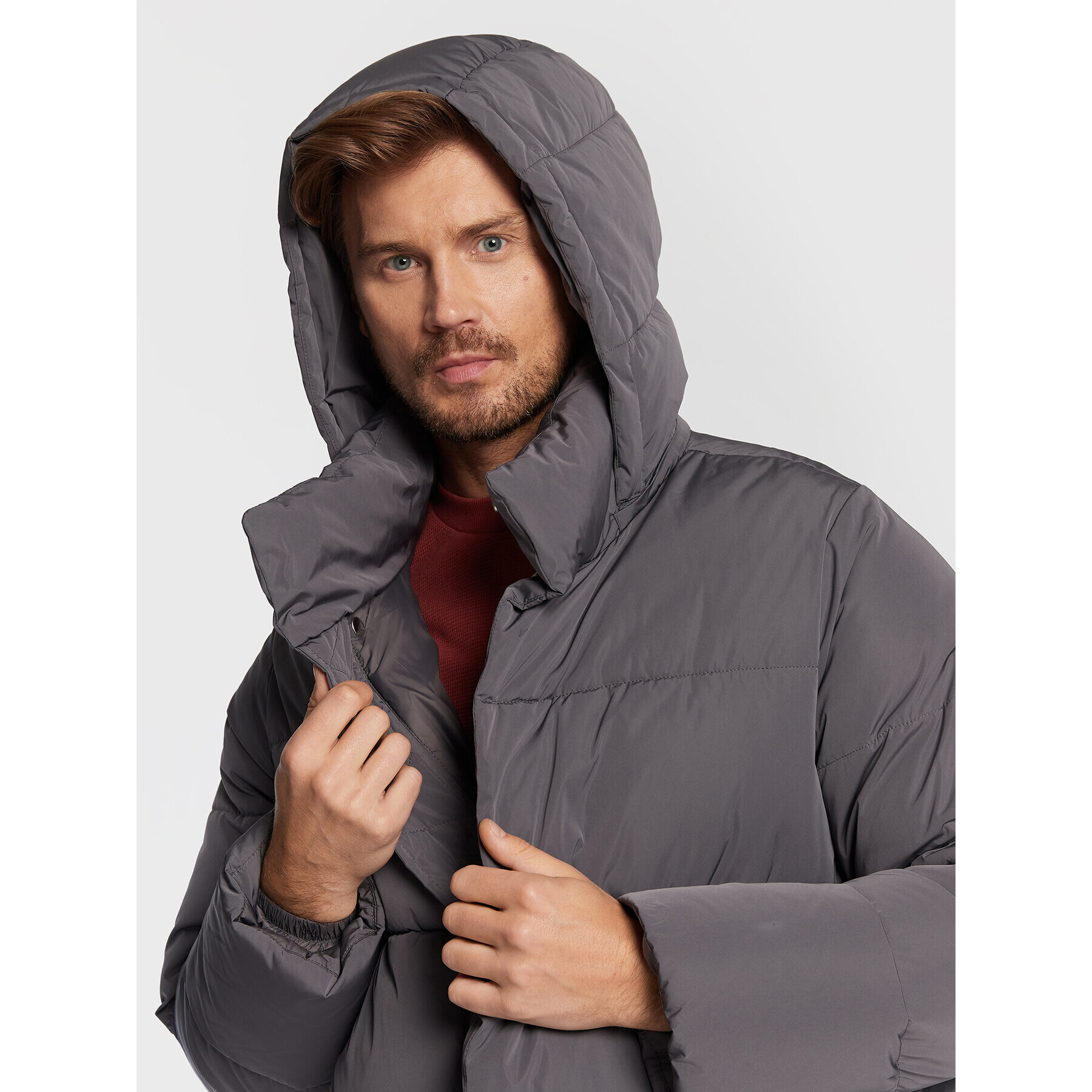 Trussardi Пухено яке Memory 52S00742 Сив Regular Fit - Pepit.bg