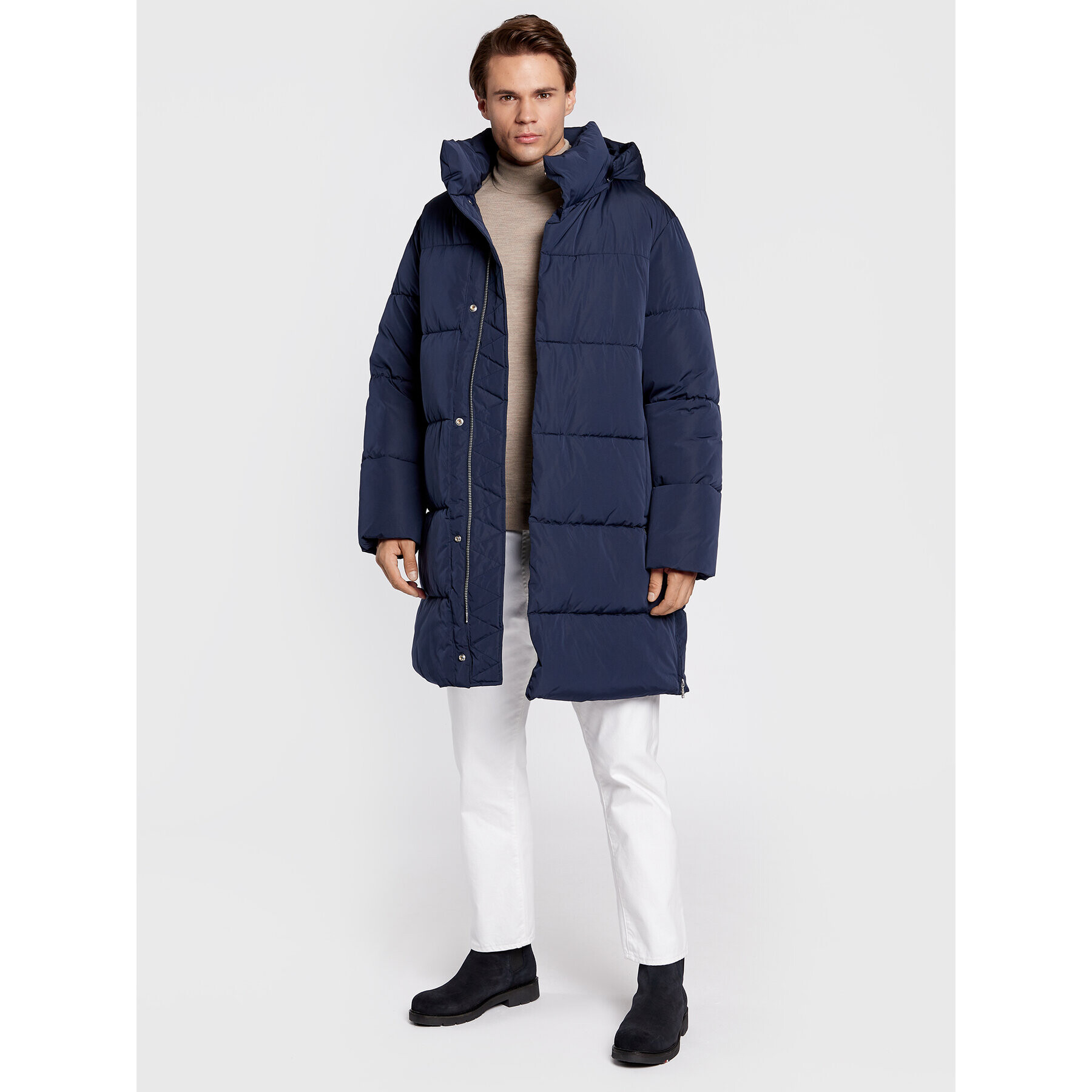 Trussardi Пухено яке Memory 52S00742 Тъмносин Regular Fit - Pepit.bg