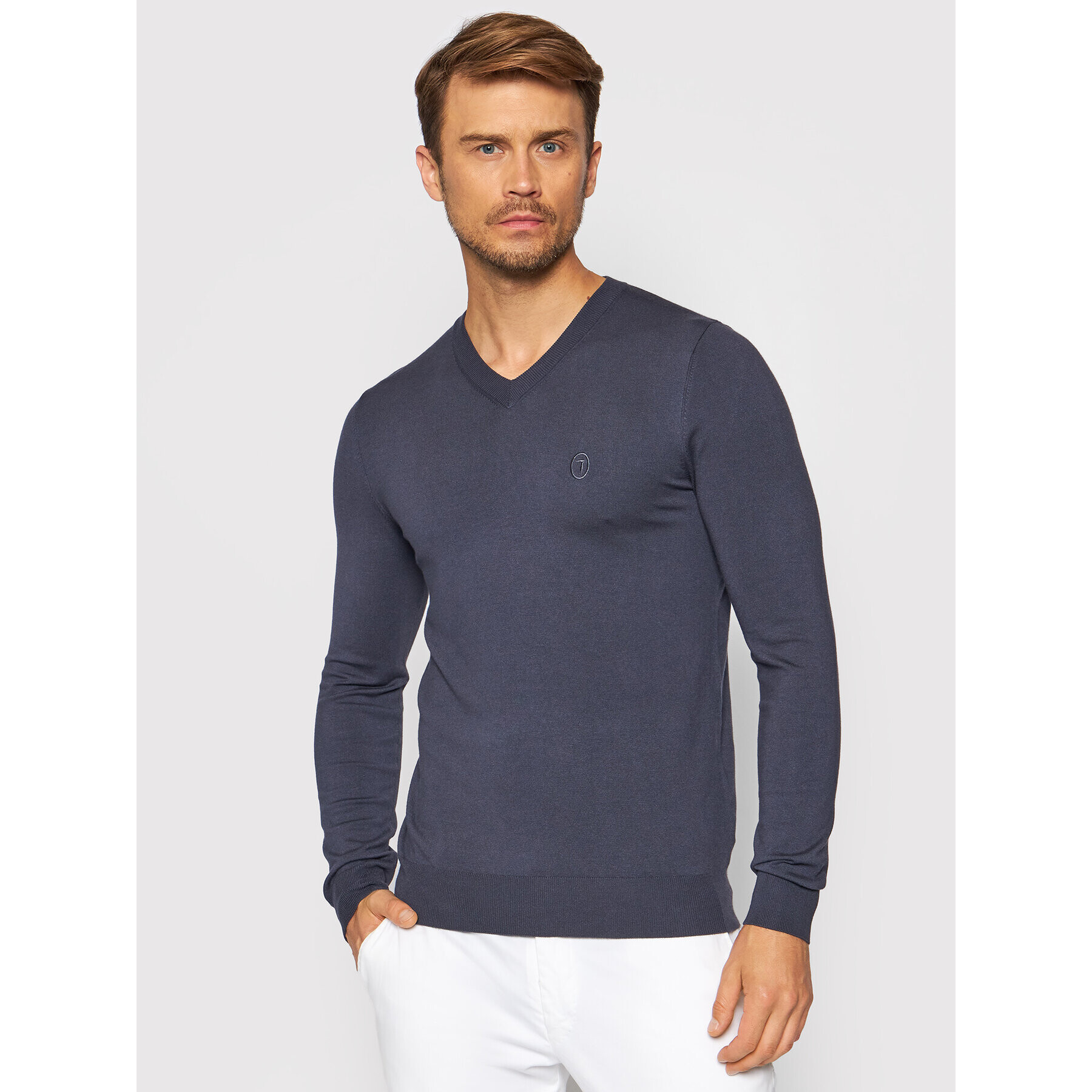 Trussardi Пуловер 52M00518 Тъмносин Regular Fit - Pepit.bg