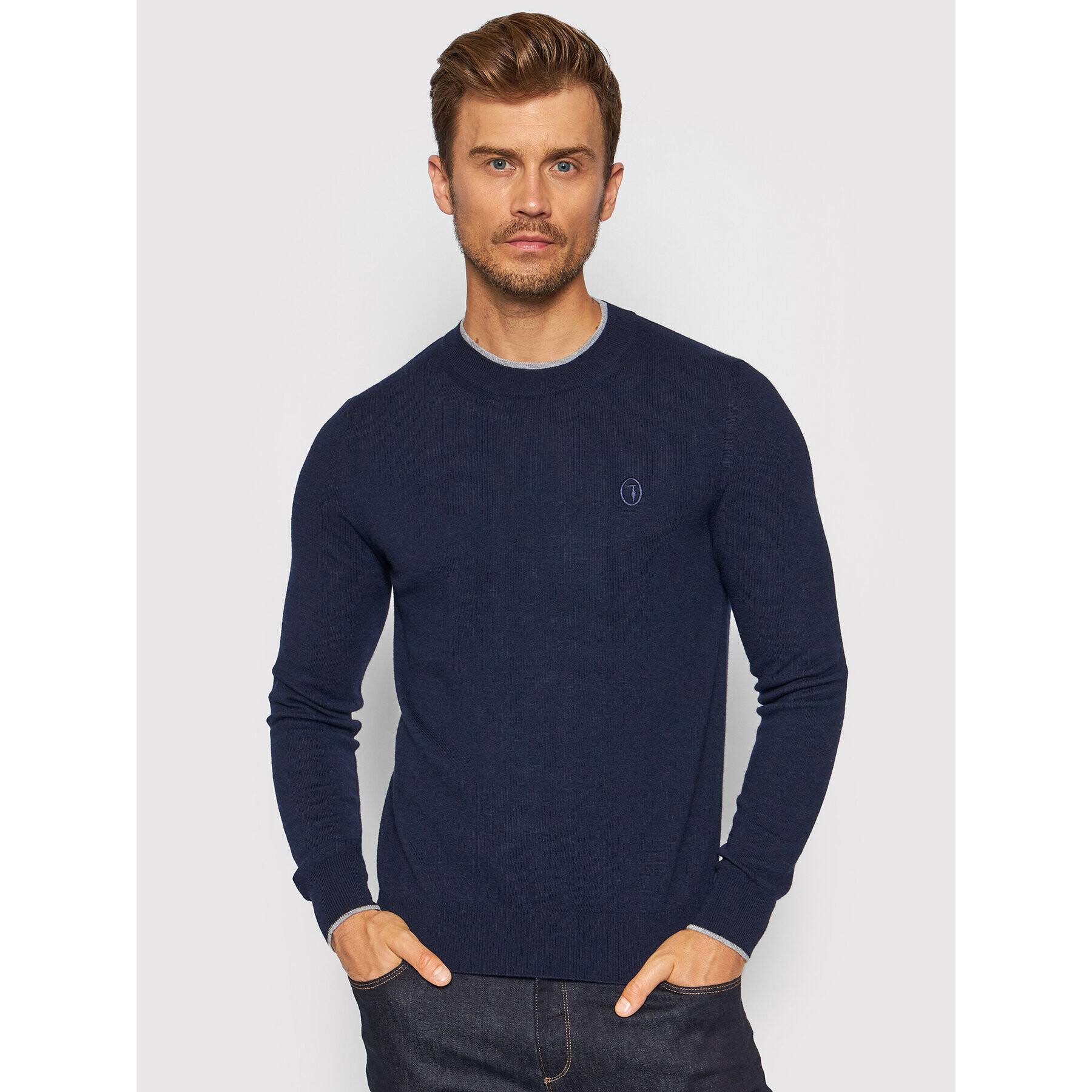 Trussardi Пуловер 52M00519 Тъмносин Regular Fit - Pepit.bg