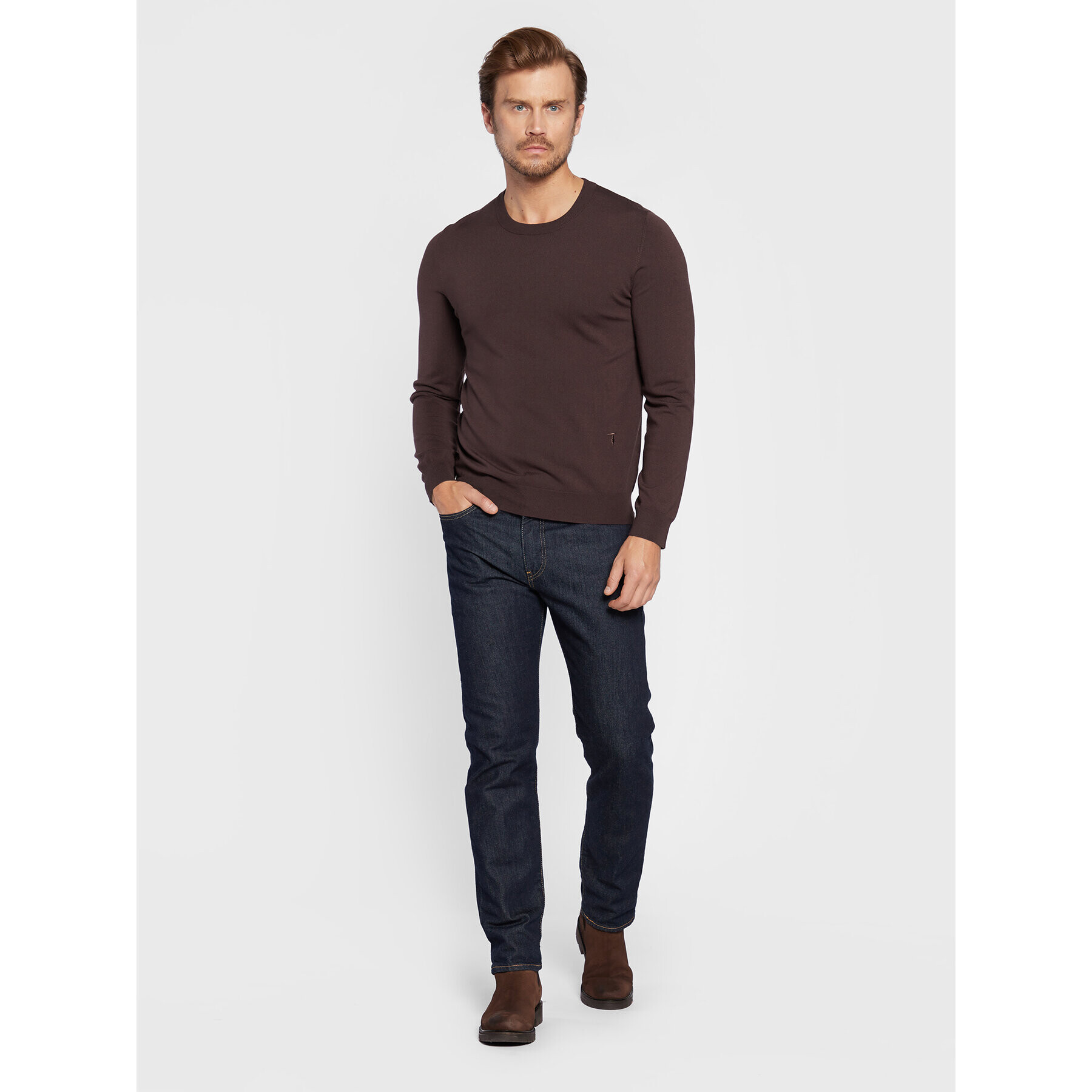 Trussardi Пуловер 52M00628 Кафяв Regular Fit - Pepit.bg