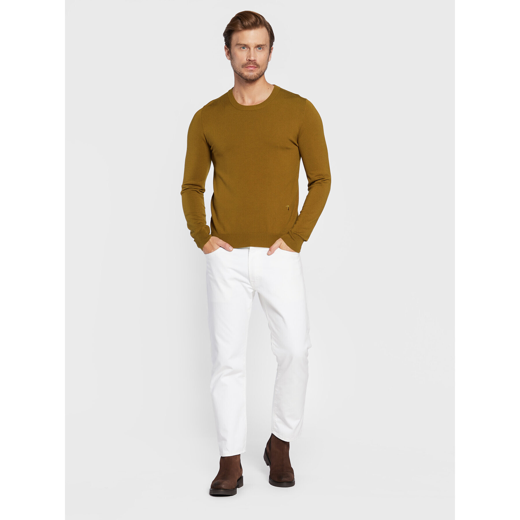 Trussardi Пуловер 52M00628 Кафяв Regular Fit - Pepit.bg