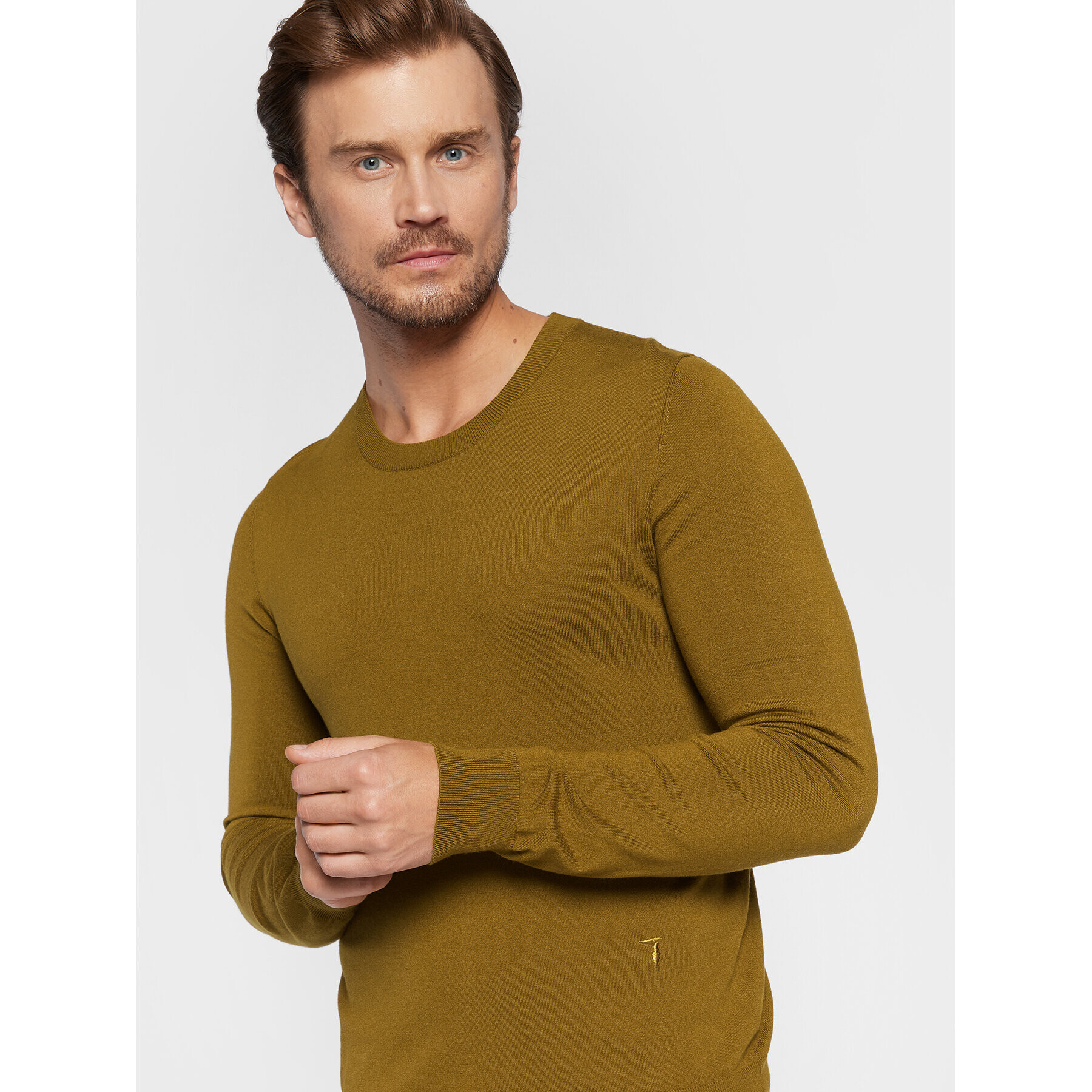 Trussardi Пуловер 52M00628 Кафяв Regular Fit - Pepit.bg