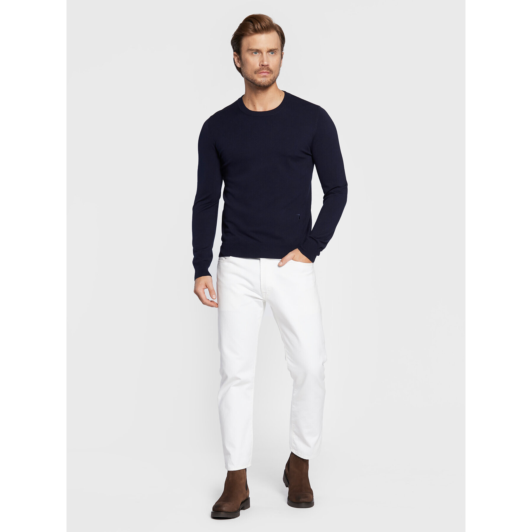 Trussardi Пуловер 52M00628 Тъмносин Regular Fit - Pepit.bg