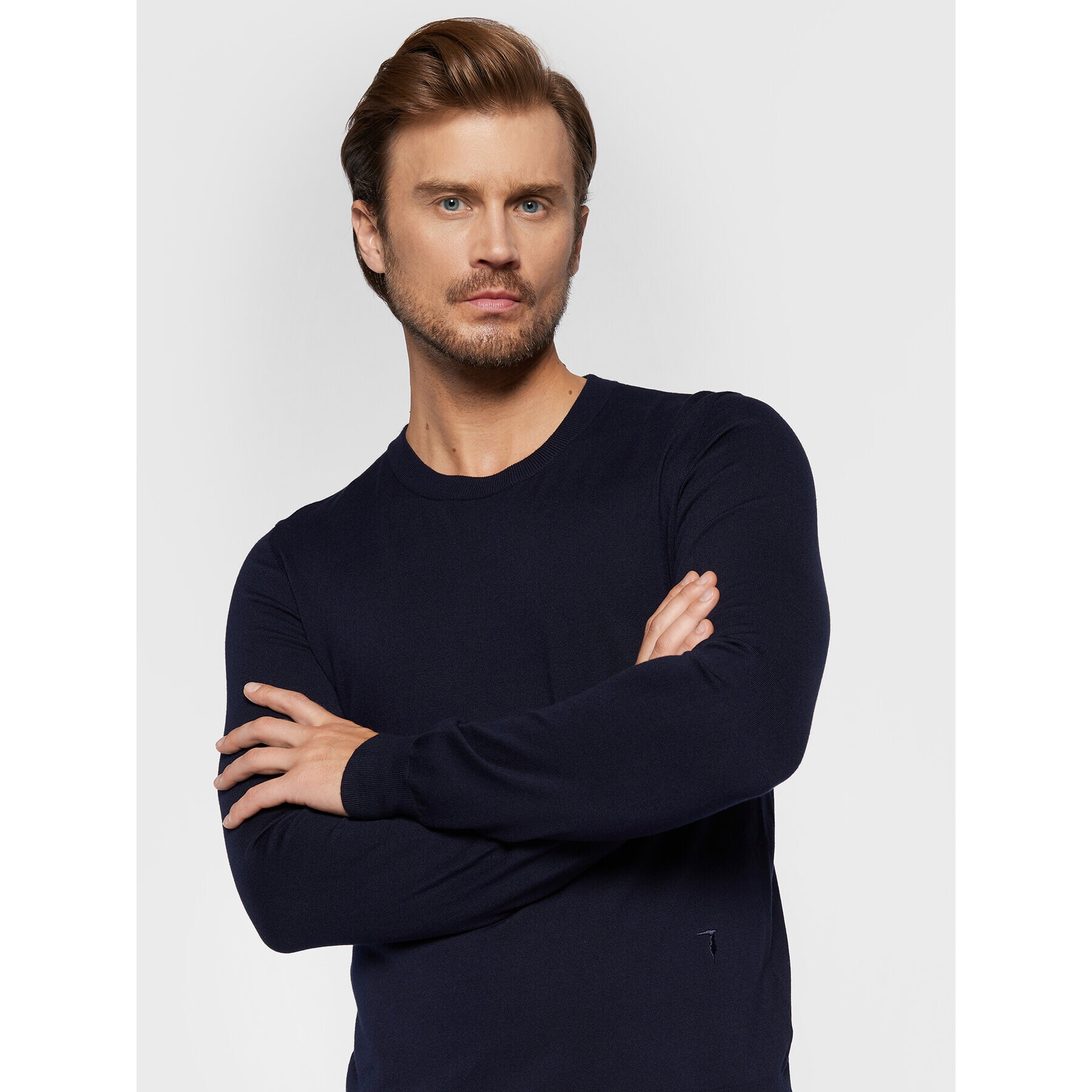 Trussardi Пуловер 52M00628 Тъмносин Regular Fit - Pepit.bg