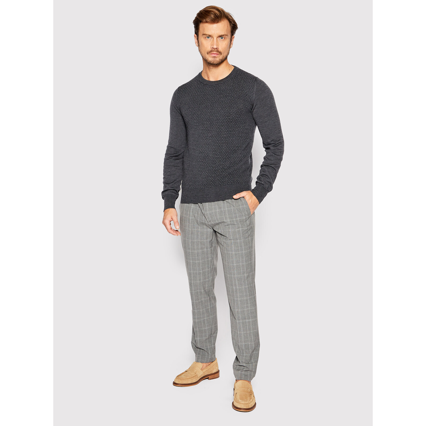 Trussardi Пуловер 52M00642 Сив Regular Fit - Pepit.bg