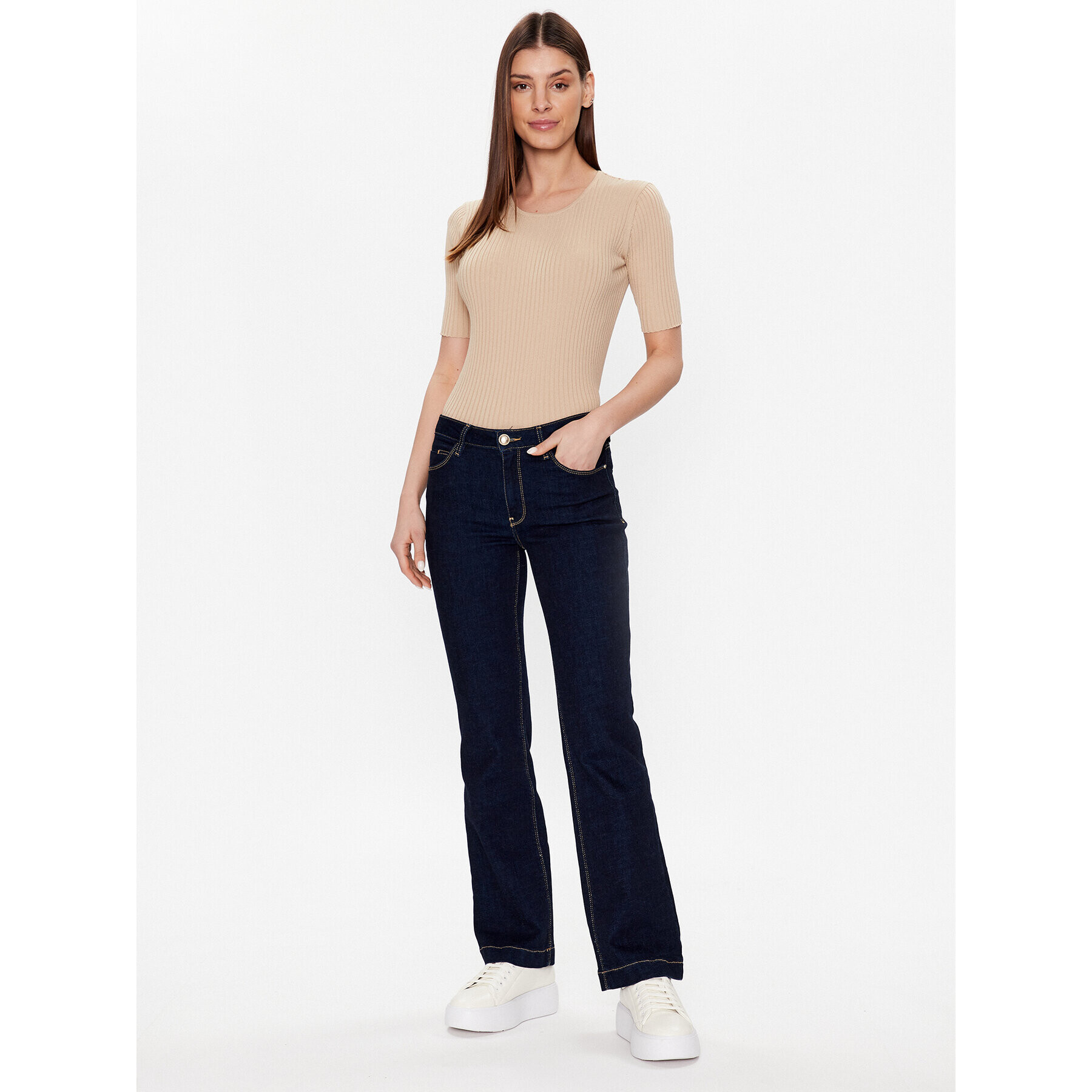 Trussardi Пуловер 56M00583 Бежов Slim Fit - Pepit.bg