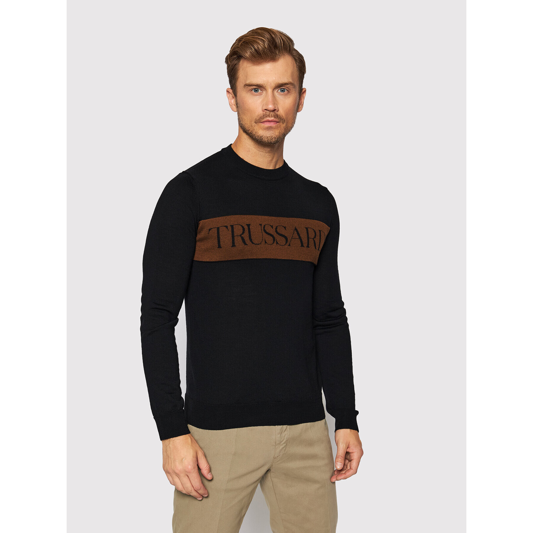 Trussardi Пуловер Logo 52M00517 Черен Regular Fit - Pepit.bg