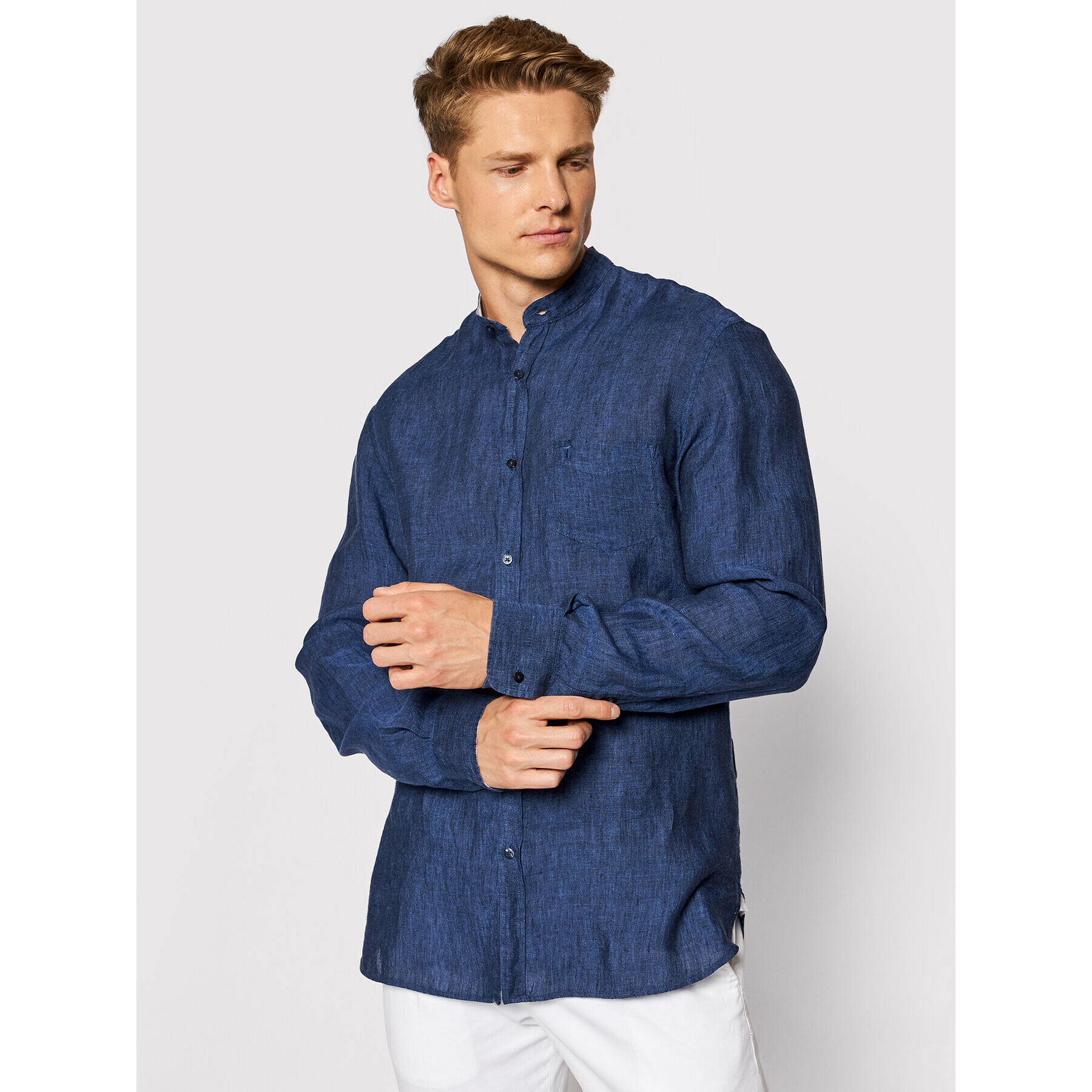 Trussardi Риза 52C00154 Тъмносин Close Fit - Pepit.bg