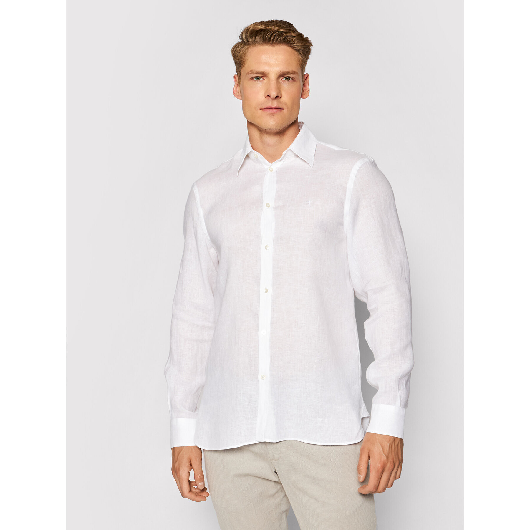 Trussardi Риза 52C00212 Бял Close Fit - Pepit.bg