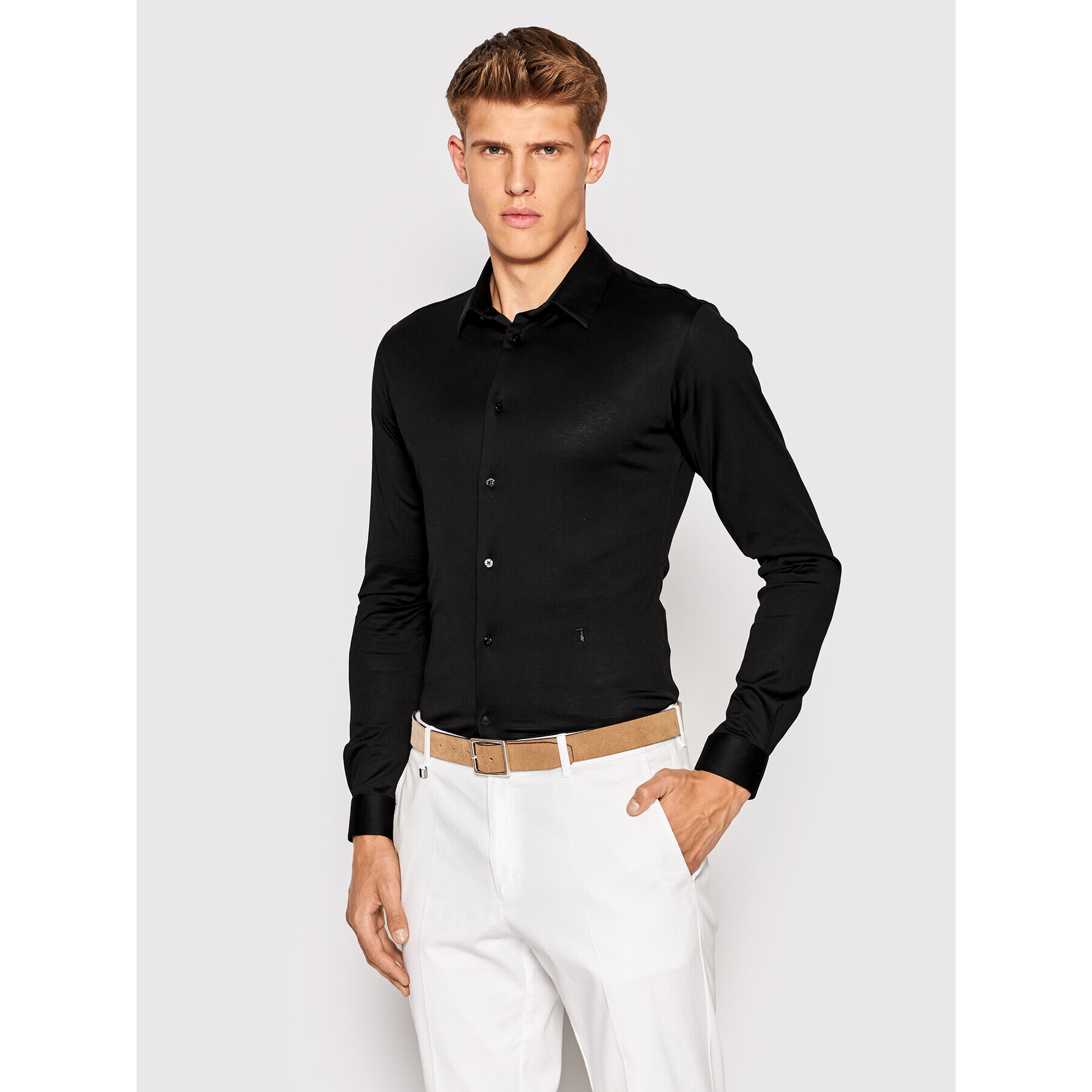 Trussardi Риза Mercerized 52C00281 Черен Slim Fit - Pepit.bg